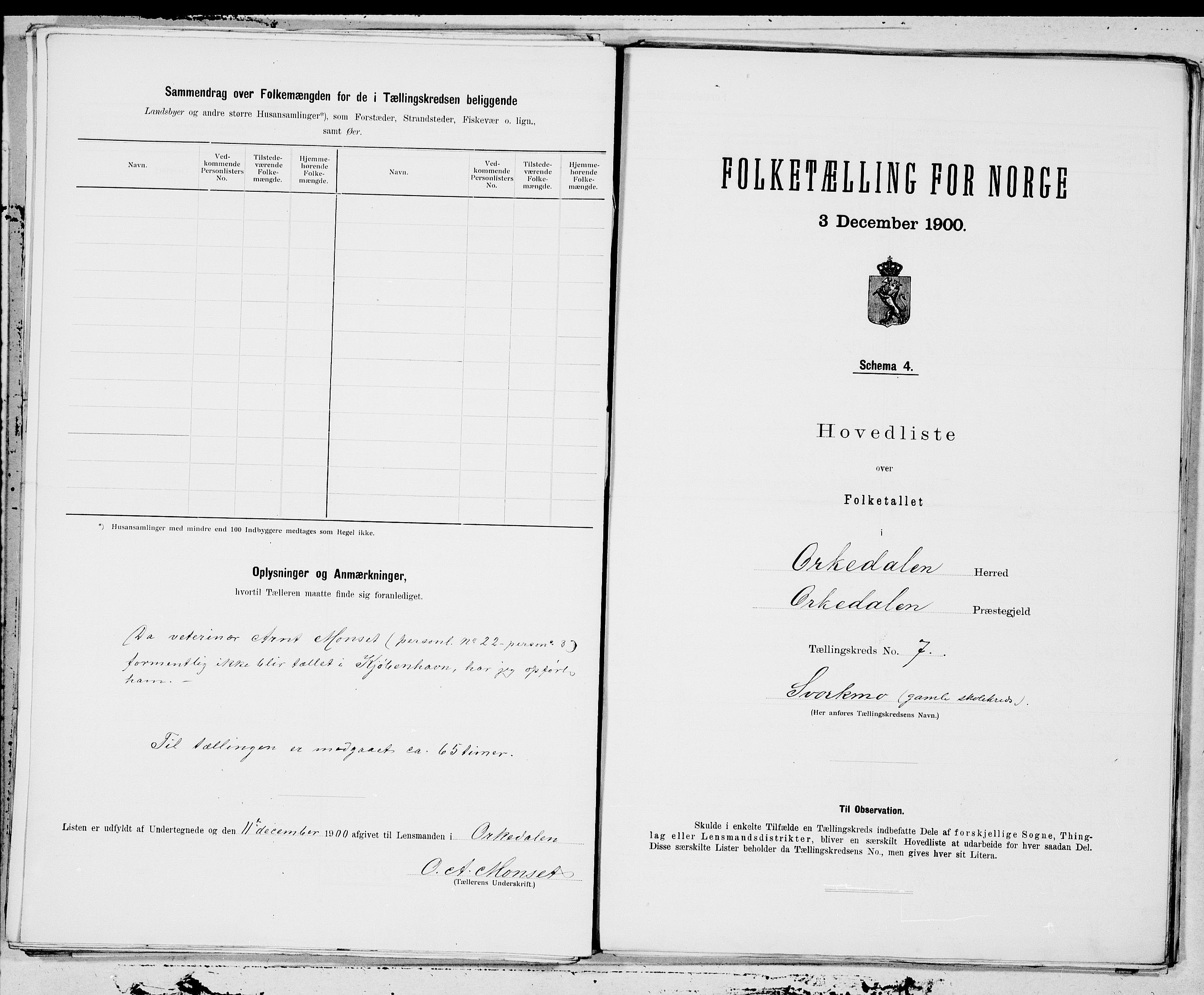 SAT, 1900 census for Orkdal, 1900, p. 16