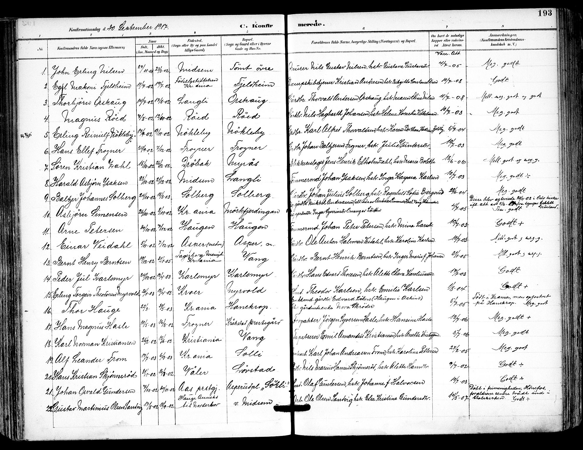 Kråkstad prestekontor Kirkebøker, SAO/A-10125a/F/Fa/L0010: Parish register (official) no. I 10, 1893-1931, p. 193