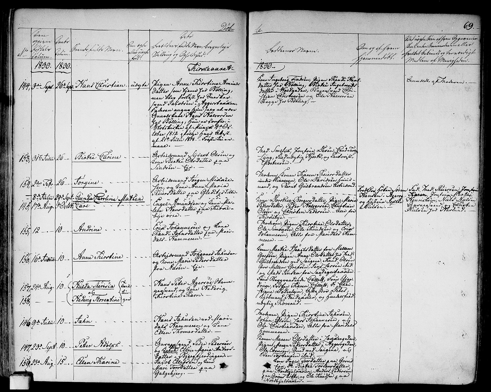 Aker prestekontor kirkebøker, SAO/A-10861/F/L0013: Parish register (official) no. 13, 1828-1837, p. 69