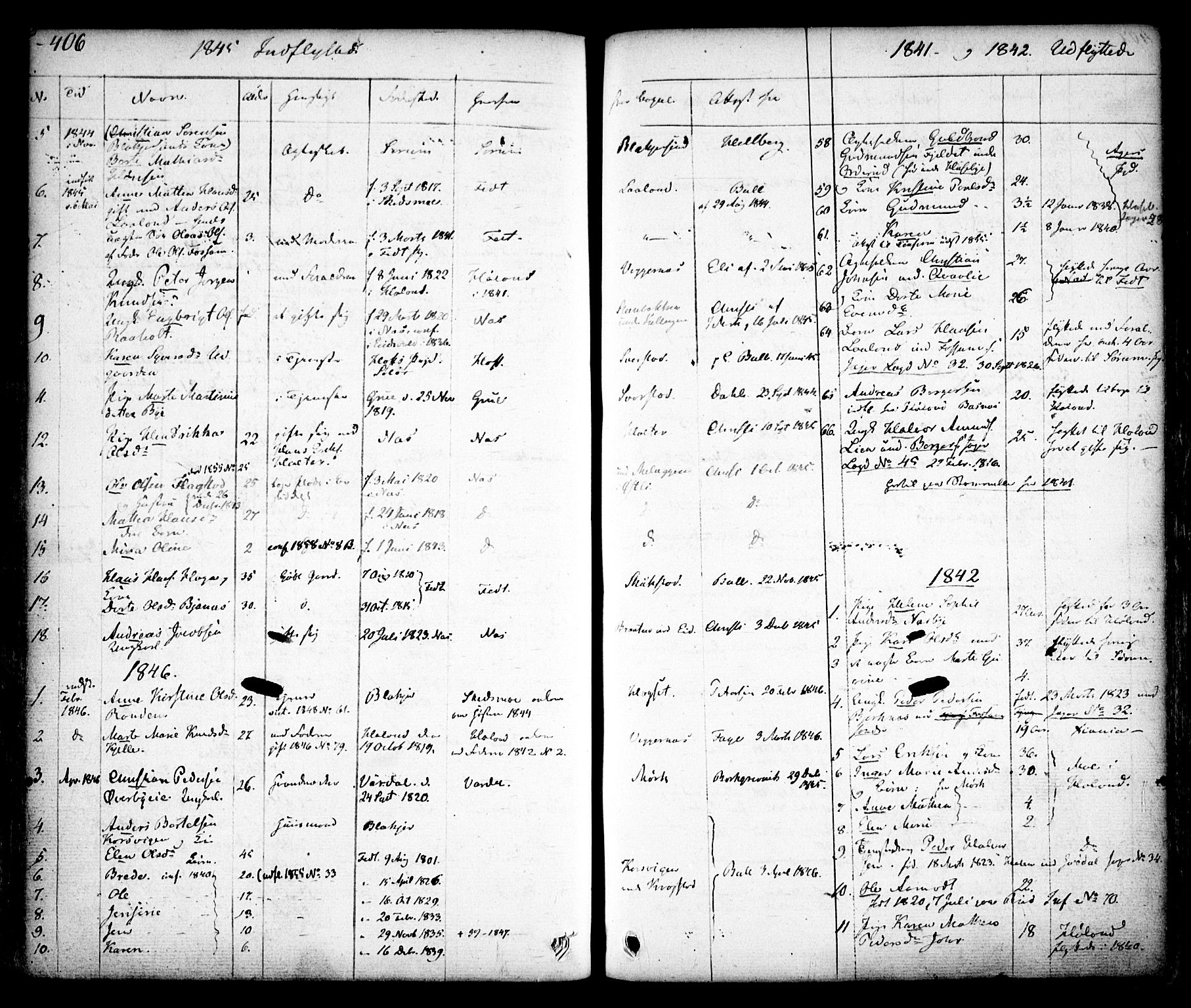 Aurskog prestekontor Kirkebøker, SAO/A-10304a/F/Fa/L0006: Parish register (official) no. I 6, 1829-1853, p. 406