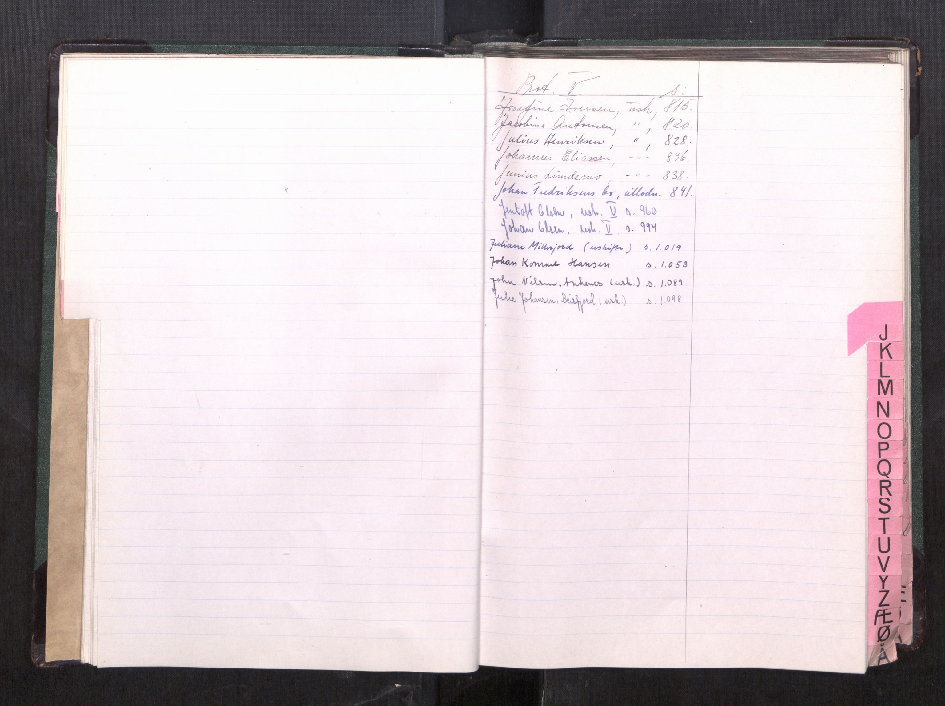 Steigen og Ofoten sorenskriveri, AV/SAT-A-0030/1/3/3C/L0003: Register til skifteslutningsprotokoll, 1948-1971