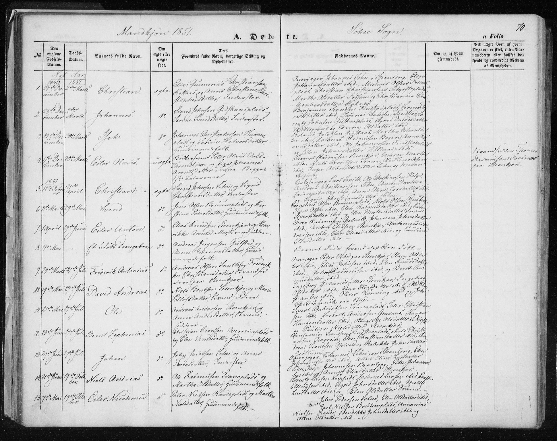 Ministerialprotokoller, klokkerbøker og fødselsregistre - Nord-Trøndelag, SAT/A-1458/735/L0342: Parish register (official) no. 735A07 /2, 1849-1862, p. 70