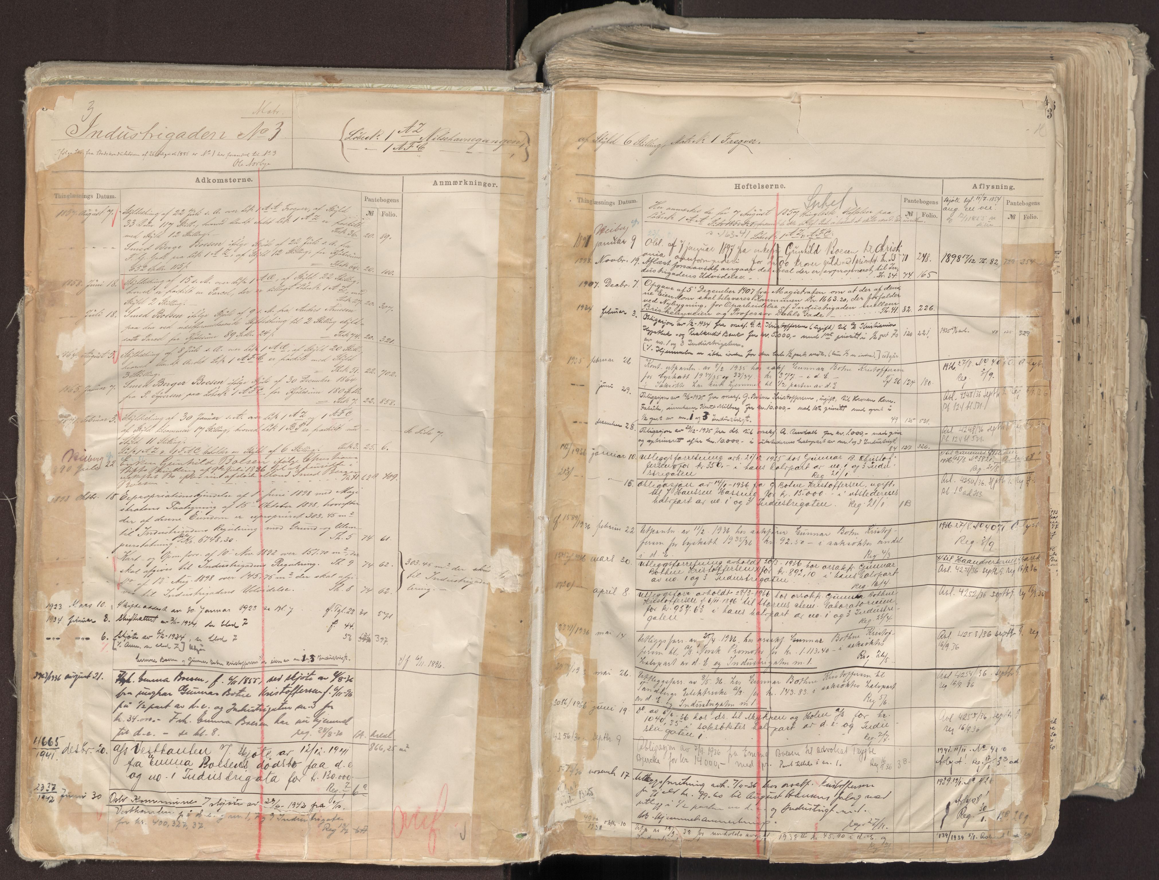 Oslo byskriverembete, AV/SAO-A-10227/G/Ga/Gab/Gabb/L0008: Mortgage register no. V, 1882-1950, p. 3