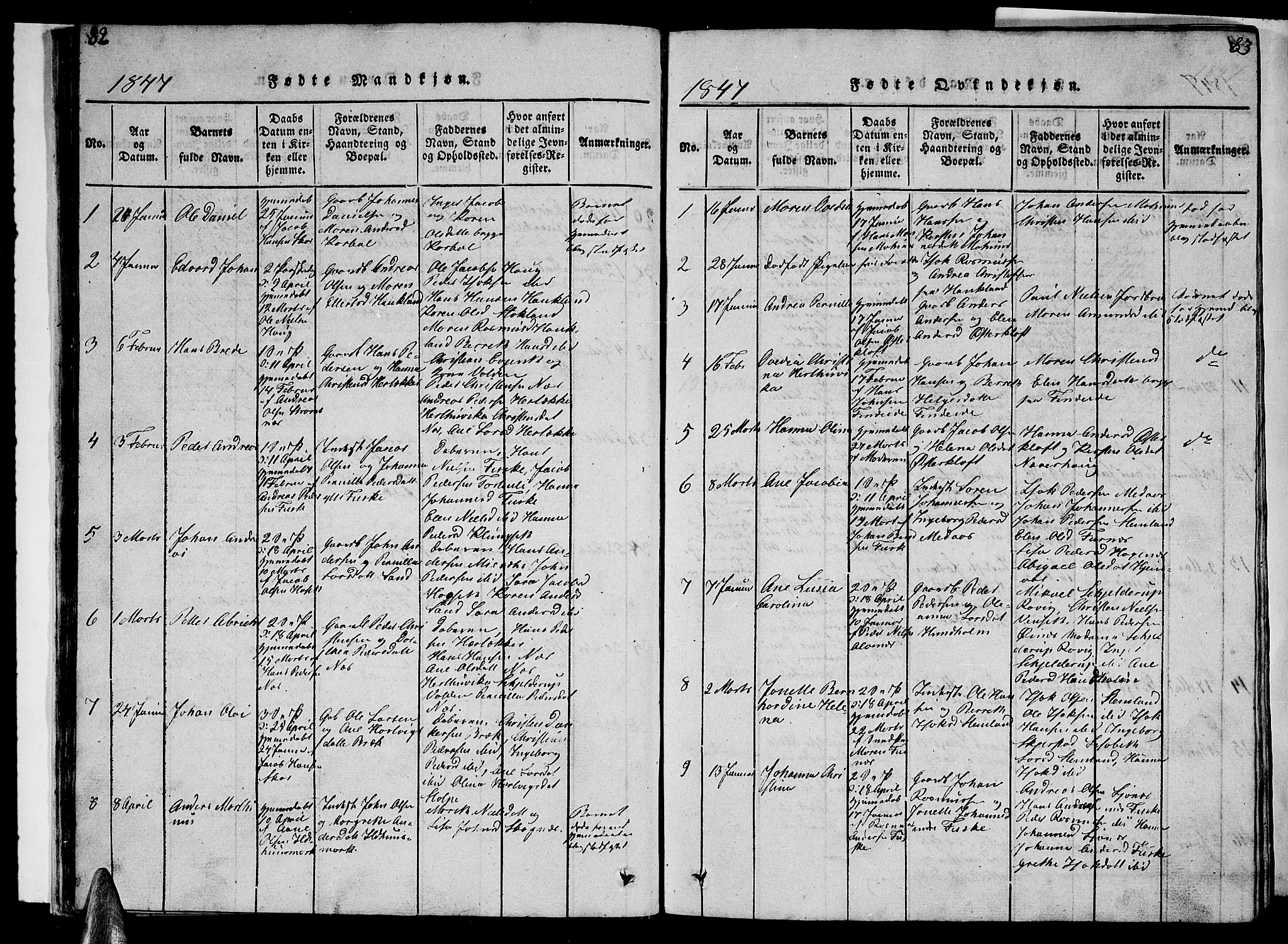 Ministerialprotokoller, klokkerbøker og fødselsregistre - Nordland, AV/SAT-A-1459/852/L0752: Parish register (copy) no. 852C03, 1840-1855, p. 82-83