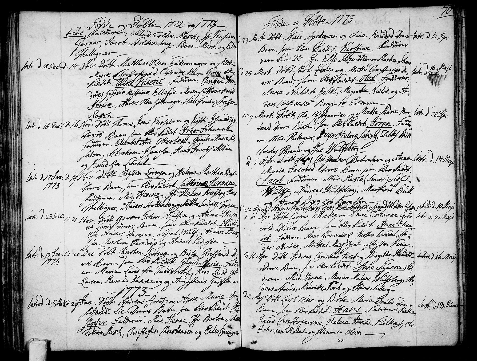 Tønsberg kirkebøker, AV/SAKO-A-330/F/Fa/L0002: Parish register (official) no. I 2, 1760-1796, p. 70