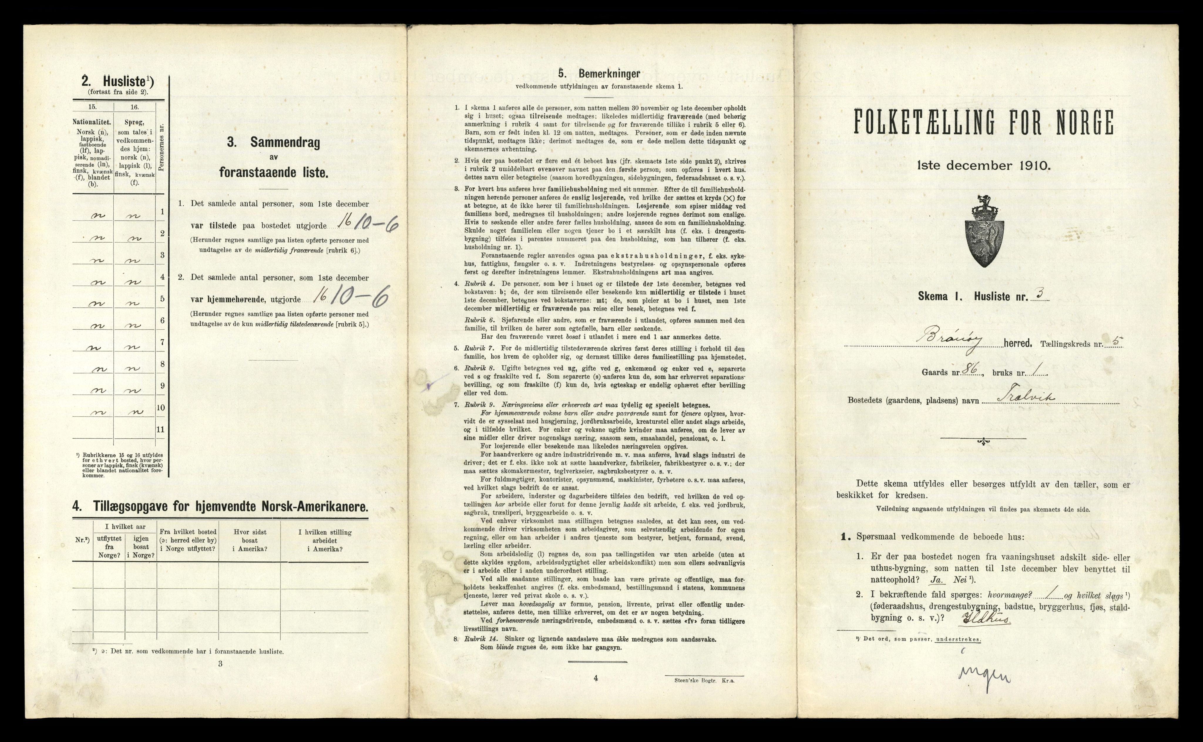 RA, 1910 census for Brønnøy, 1910, p. 401