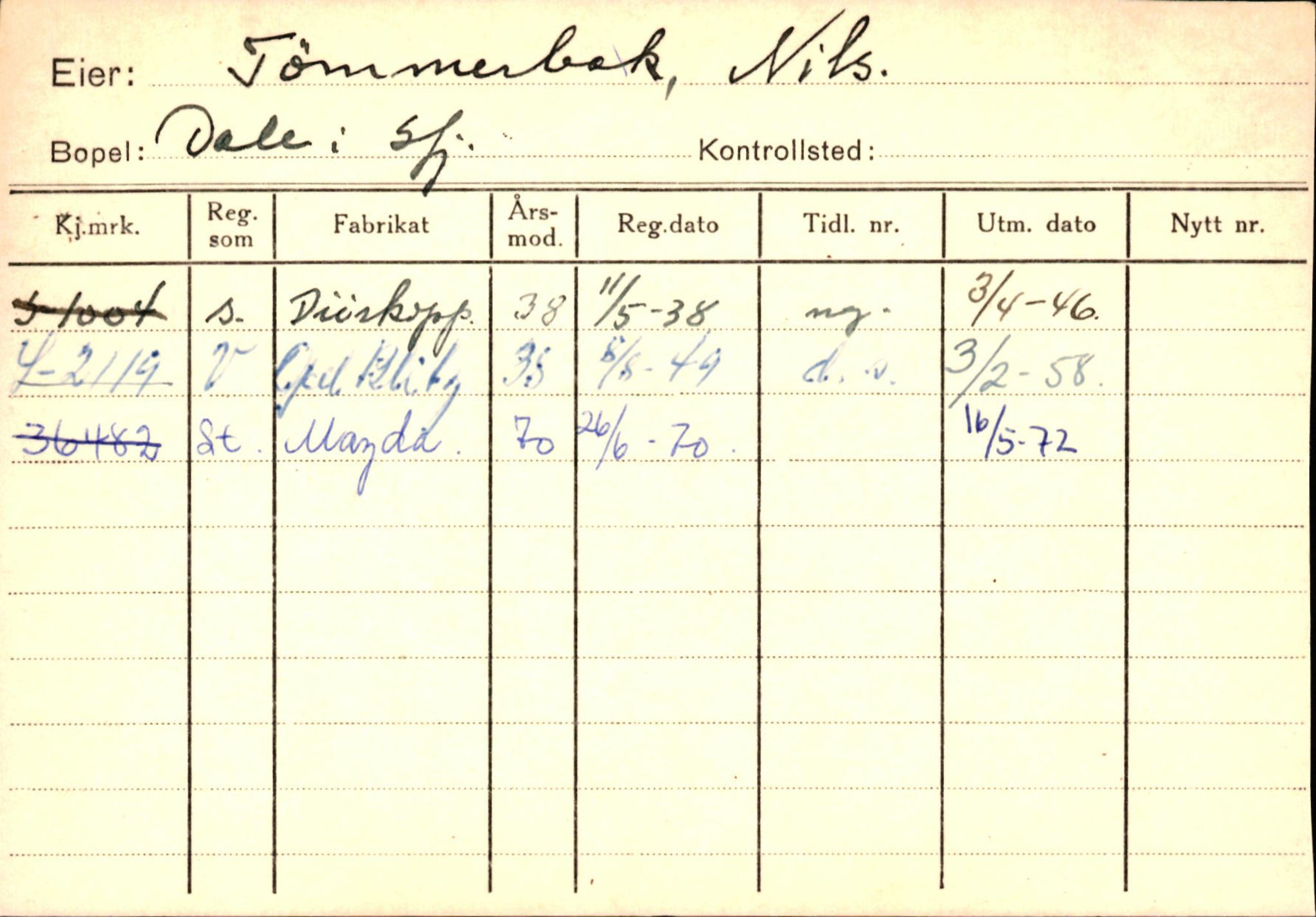 Statens vegvesen, Sogn og Fjordane vegkontor, AV/SAB-A-5301/4/F/L0126: Eigarregister Fjaler M-Å. Leikanger A-Å, 1945-1975, p. 526