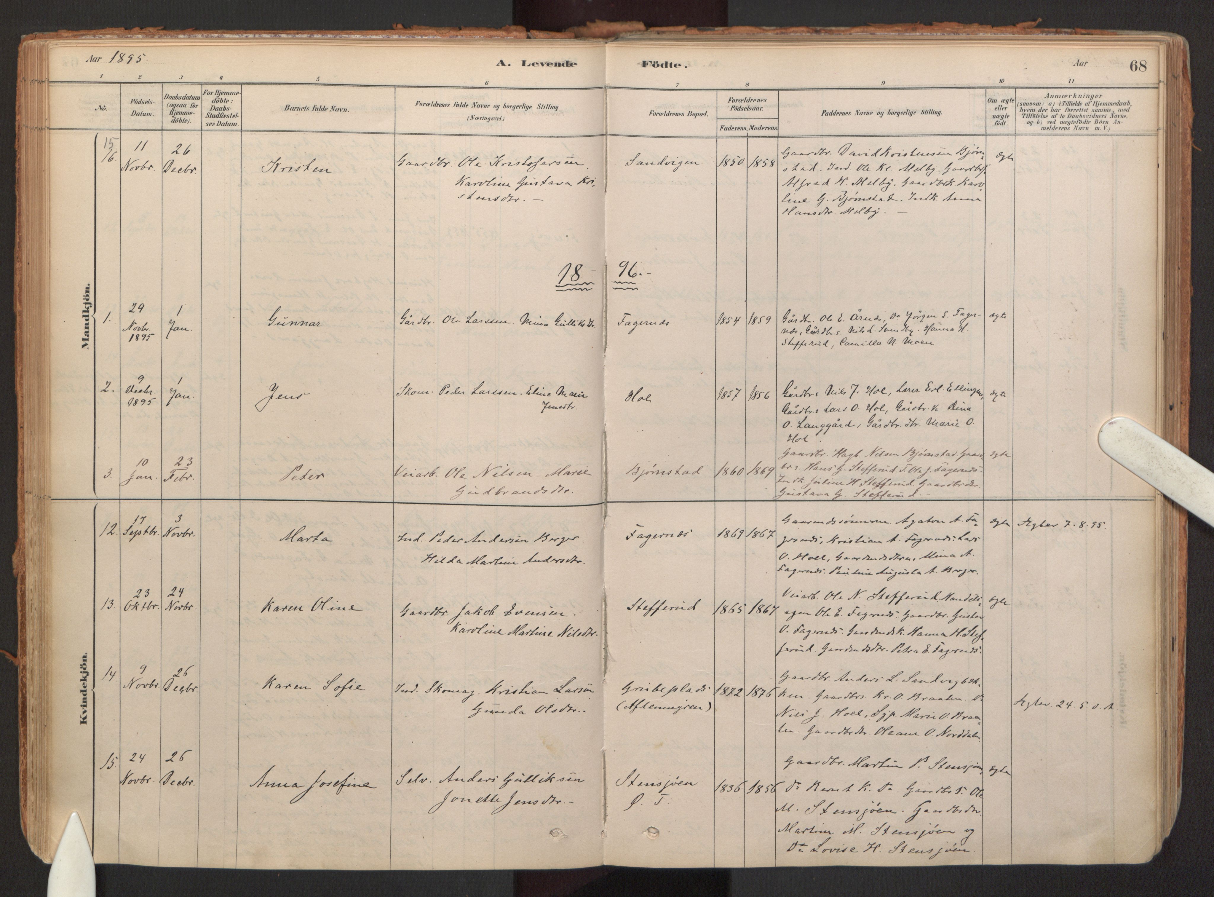 Hurdal prestekontor Kirkebøker, SAO/A-10889/F/Fb/L0003: Parish register (official) no. II 3, 1878-1920, p. 68