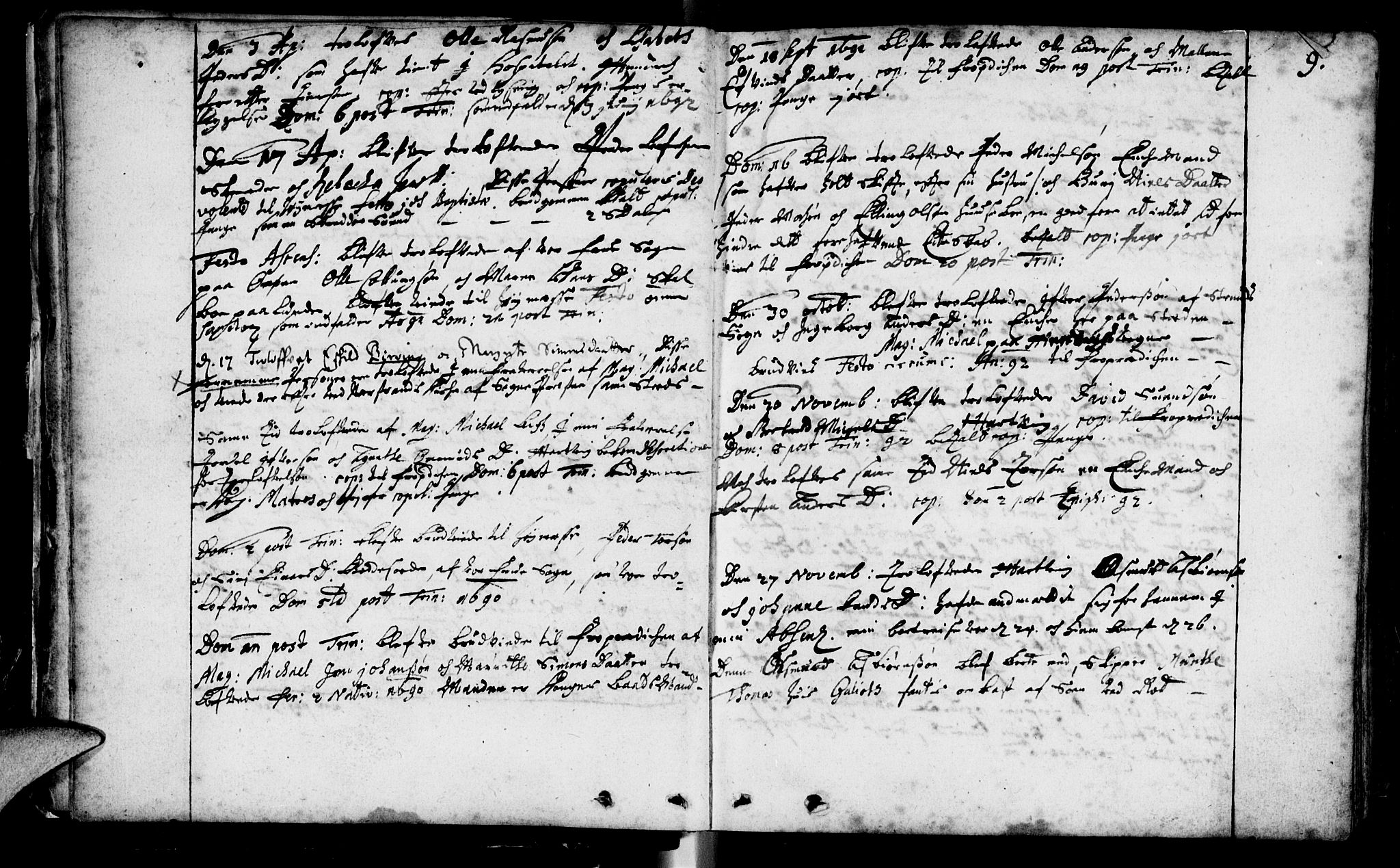 Domkirken sokneprestkontor, SAST/A-101812/001/30/30BA/L0001: Parish register (official) no. A 1 /1, 1688-1727, p. 9