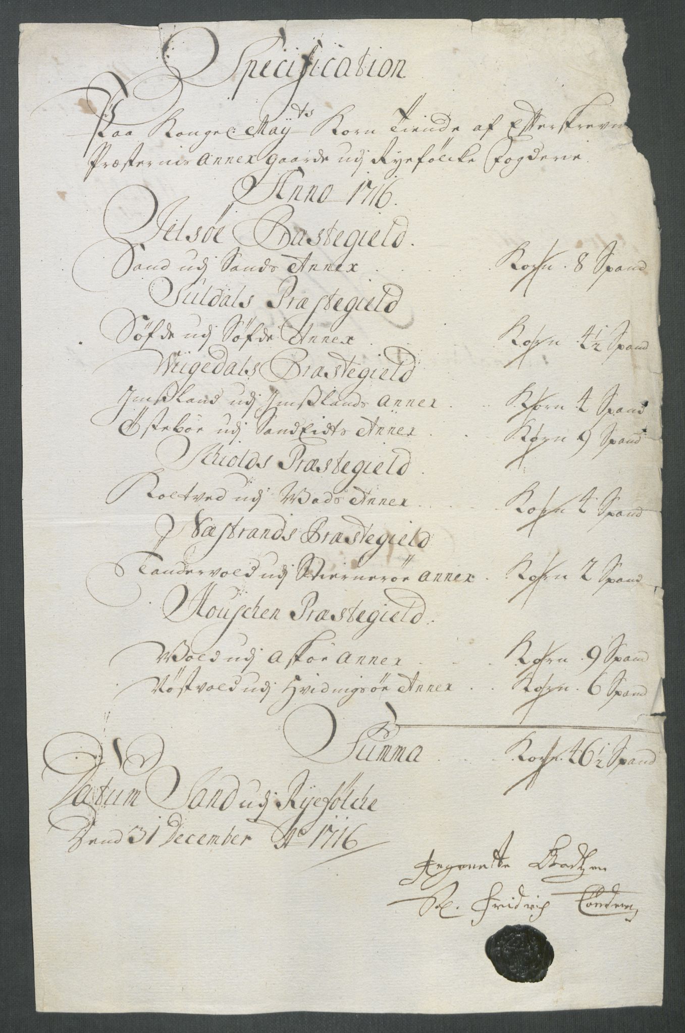 Rentekammeret inntil 1814, Reviderte regnskaper, Fogderegnskap, AV/RA-EA-4092/R47/L2869: Fogderegnskap Ryfylke, 1716, p. 356