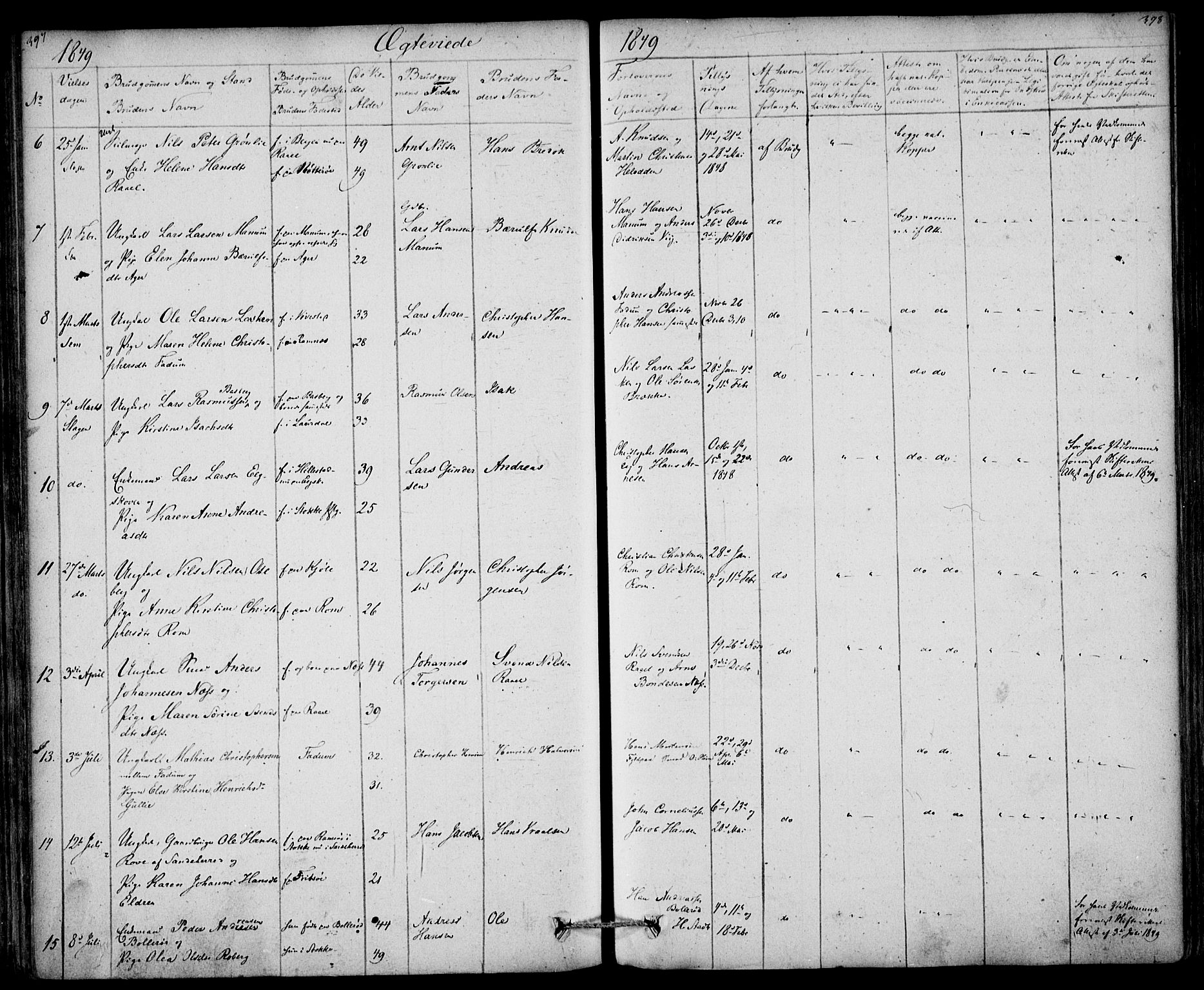 Sem kirkebøker, SAKO/A-5/F/Fa/L0006: Parish register (official) no. I 6, 1843-1855, p. 397-398