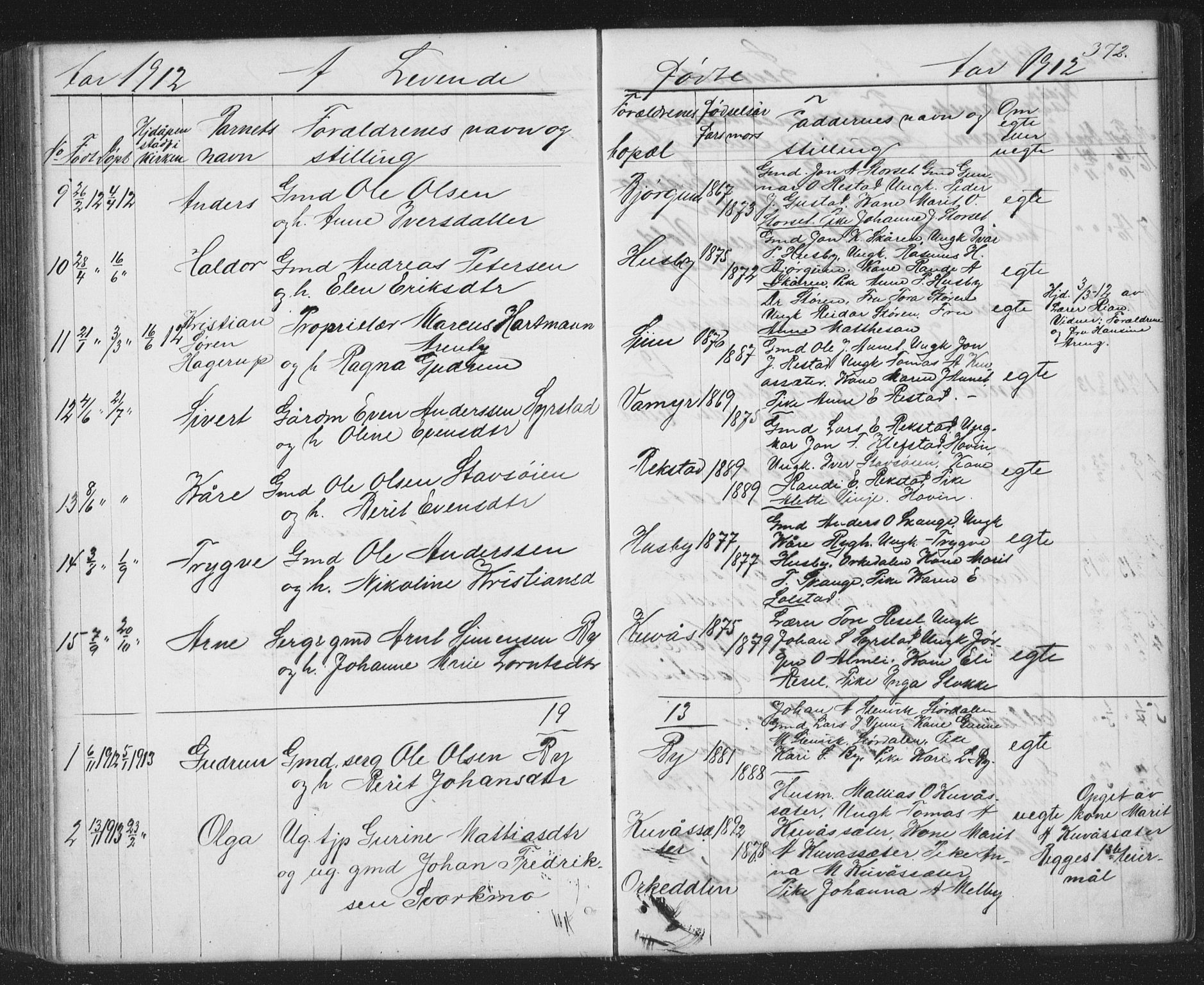 Ministerialprotokoller, klokkerbøker og fødselsregistre - Sør-Trøndelag, SAT/A-1456/667/L0798: Parish register (copy) no. 667C03, 1867-1929, p. 372