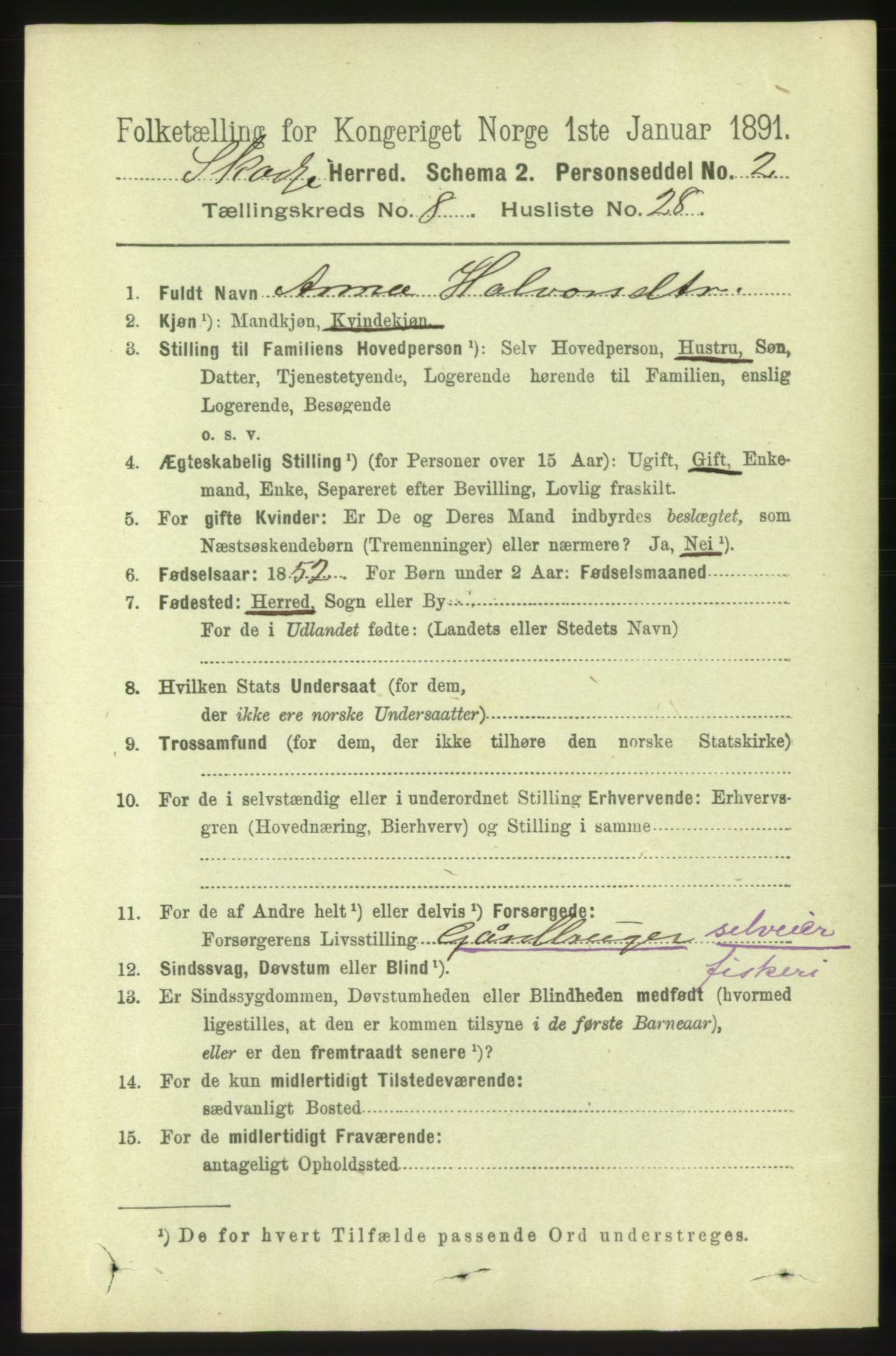 RA, 1891 census for 1529 Skodje, 1891, p. 1835