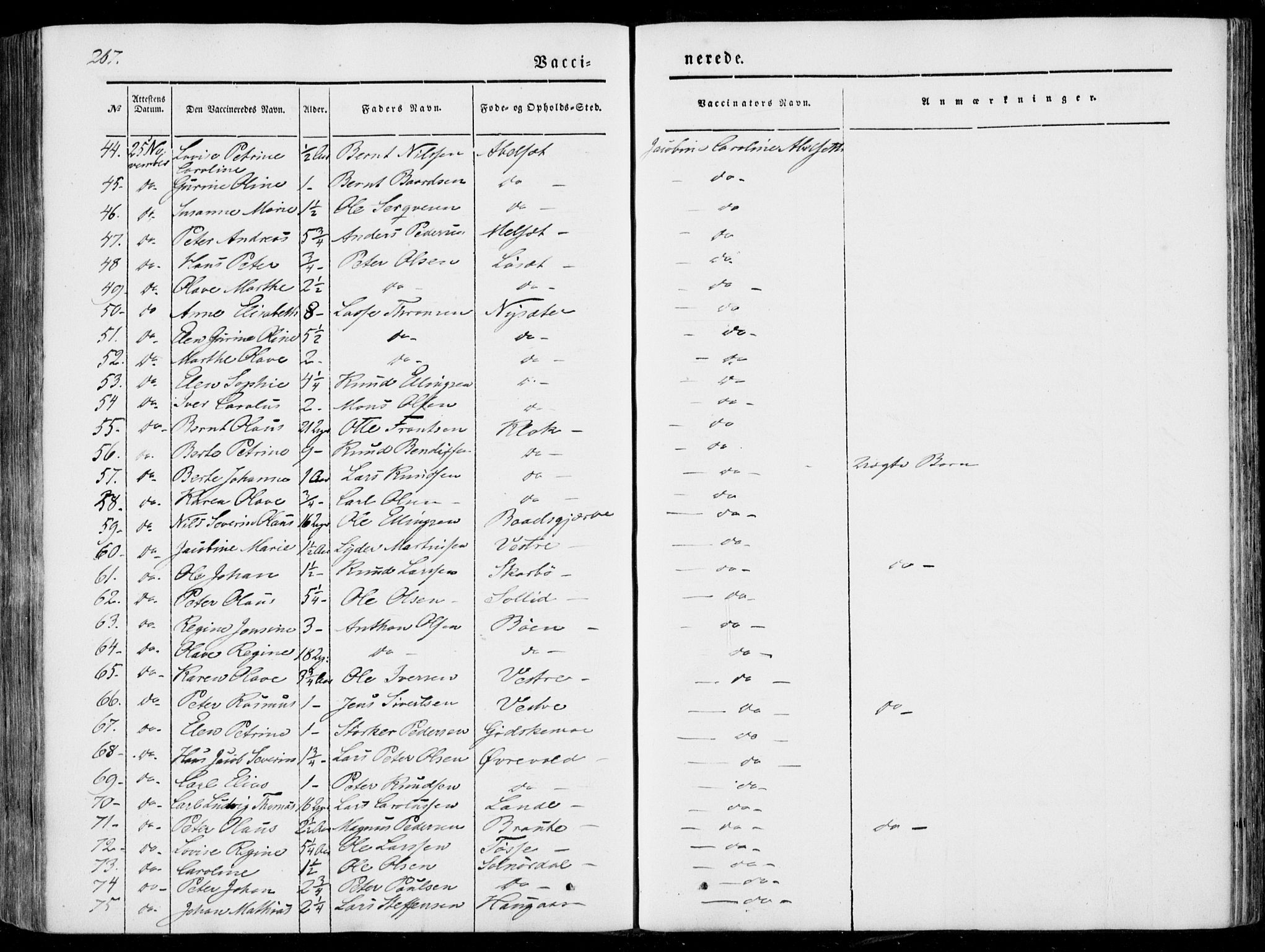 Ministerialprotokoller, klokkerbøker og fødselsregistre - Møre og Romsdal, AV/SAT-A-1454/522/L0313: Parish register (official) no. 522A08, 1852-1862, p. 267