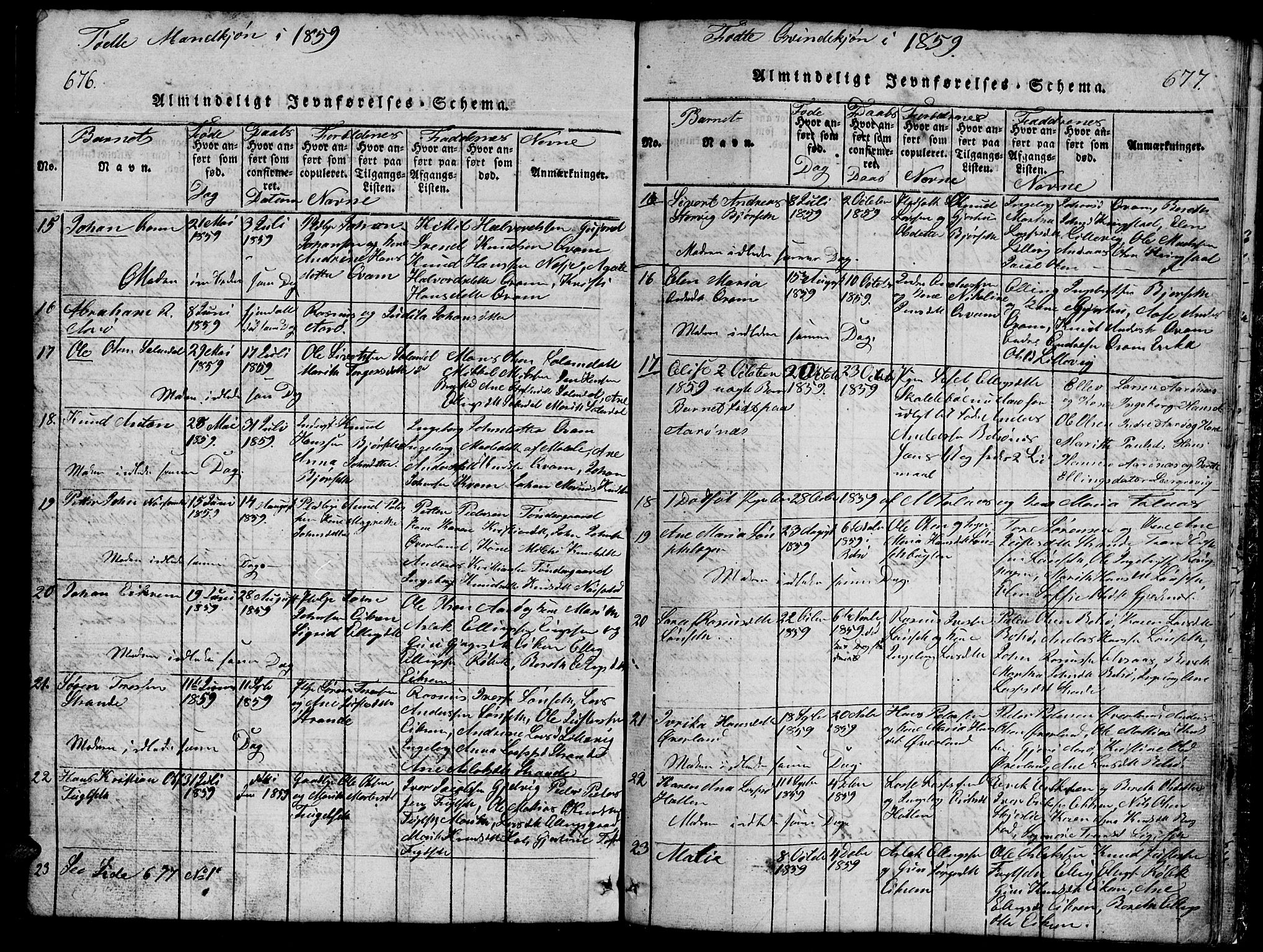 Ministerialprotokoller, klokkerbøker og fødselsregistre - Møre og Romsdal, AV/SAT-A-1454/555/L0665: Parish register (copy) no. 555C01, 1818-1868, p. 676-677