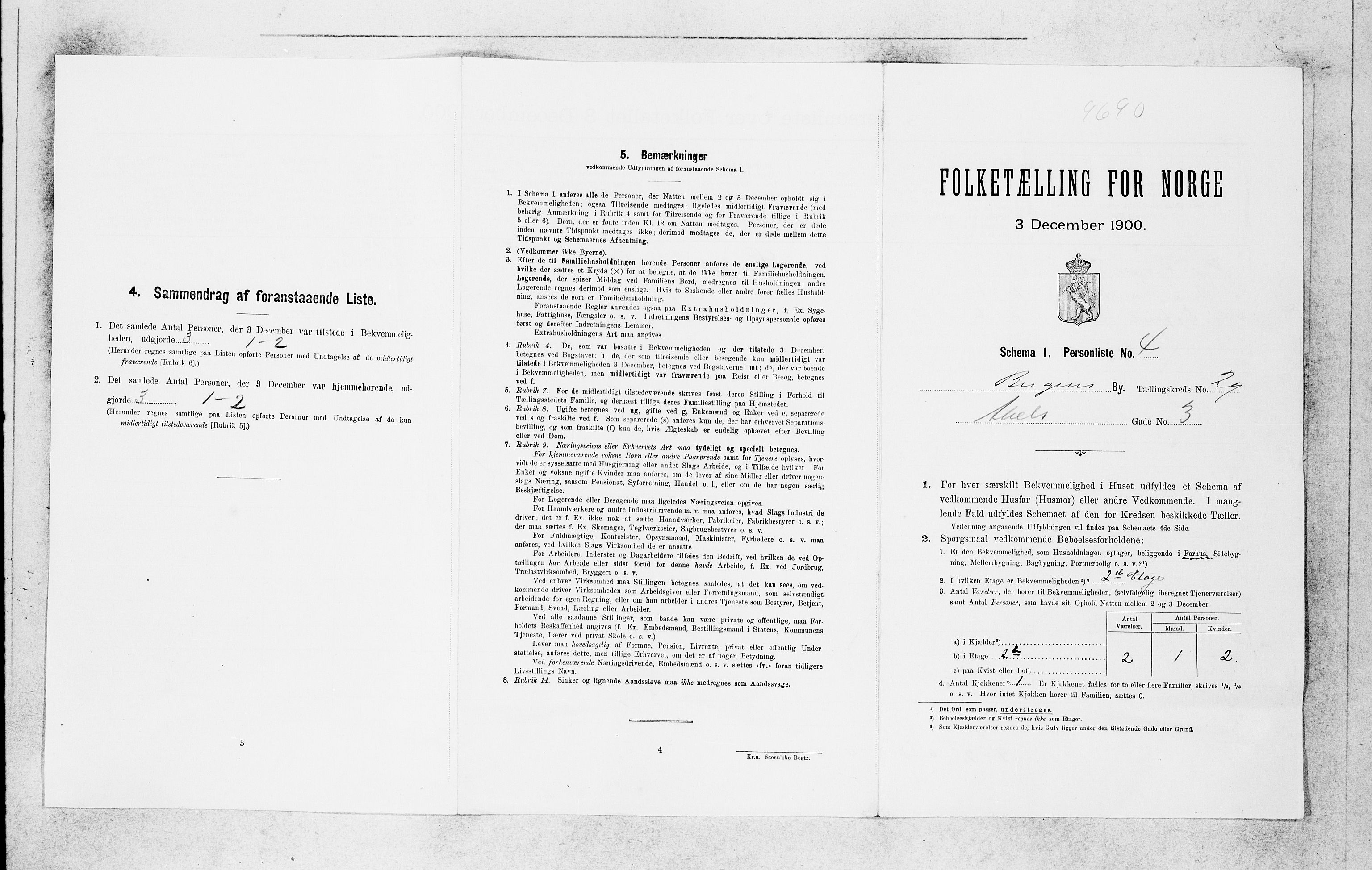 SAB, 1900 census for Bergen, 1900, p. 6052