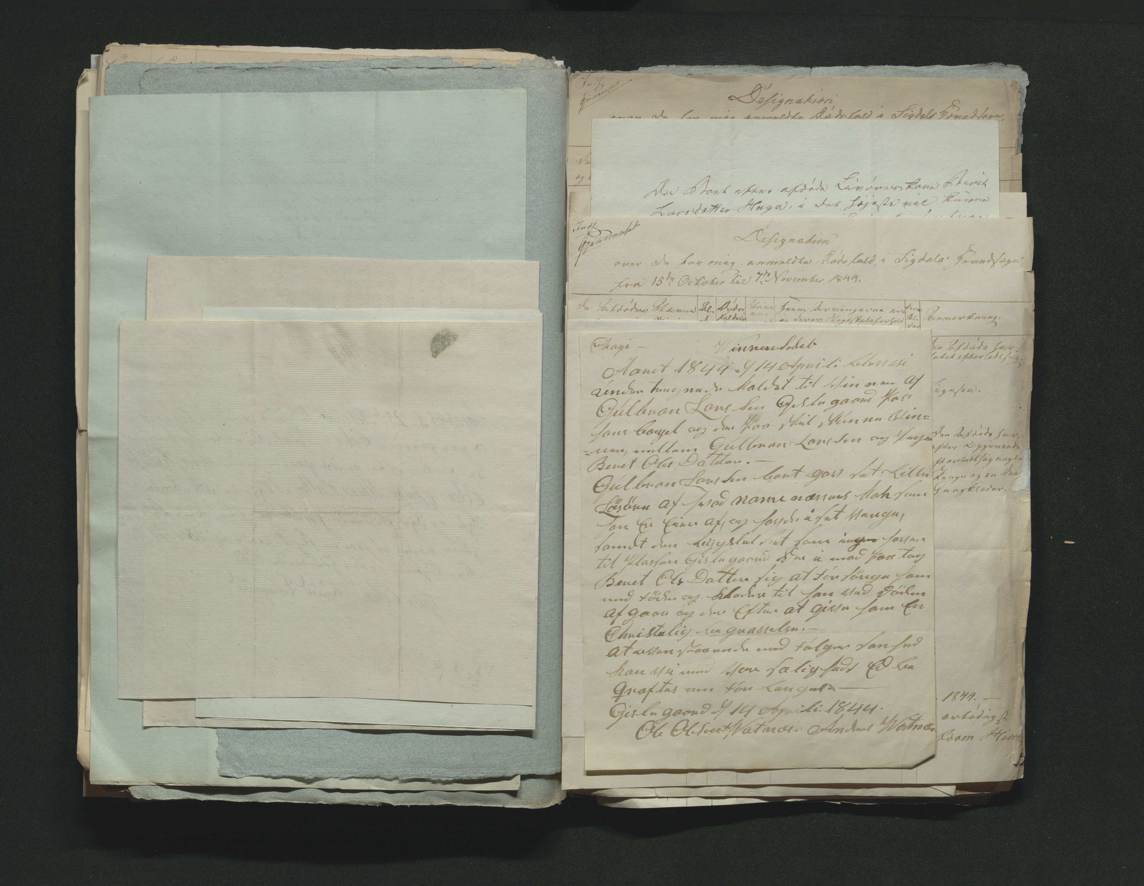 Eiker, Modum og Sigdal sorenskriveri, AV/SAKO-A-123/H/Ha/Hab/L0006: Dødsfallsmeldinger, 1841-1845