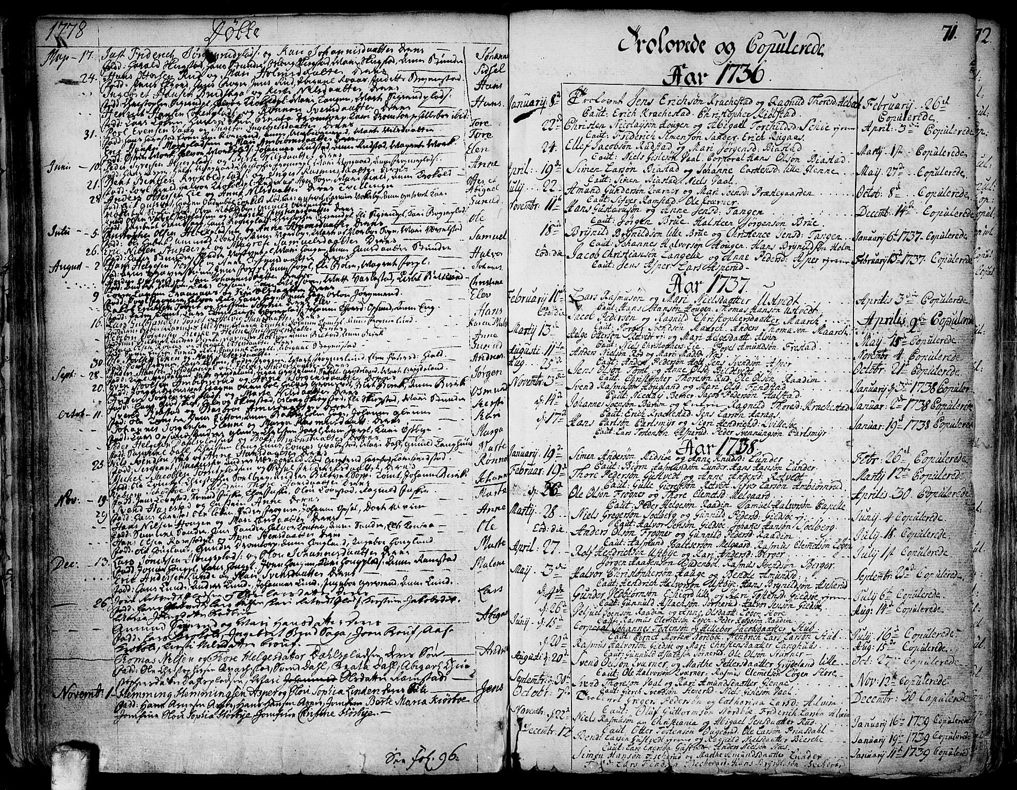 Kråkstad prestekontor Kirkebøker, SAO/A-10125a/F/Fa/L0001: Parish register (official) no. I 1, 1736-1785, p. 71