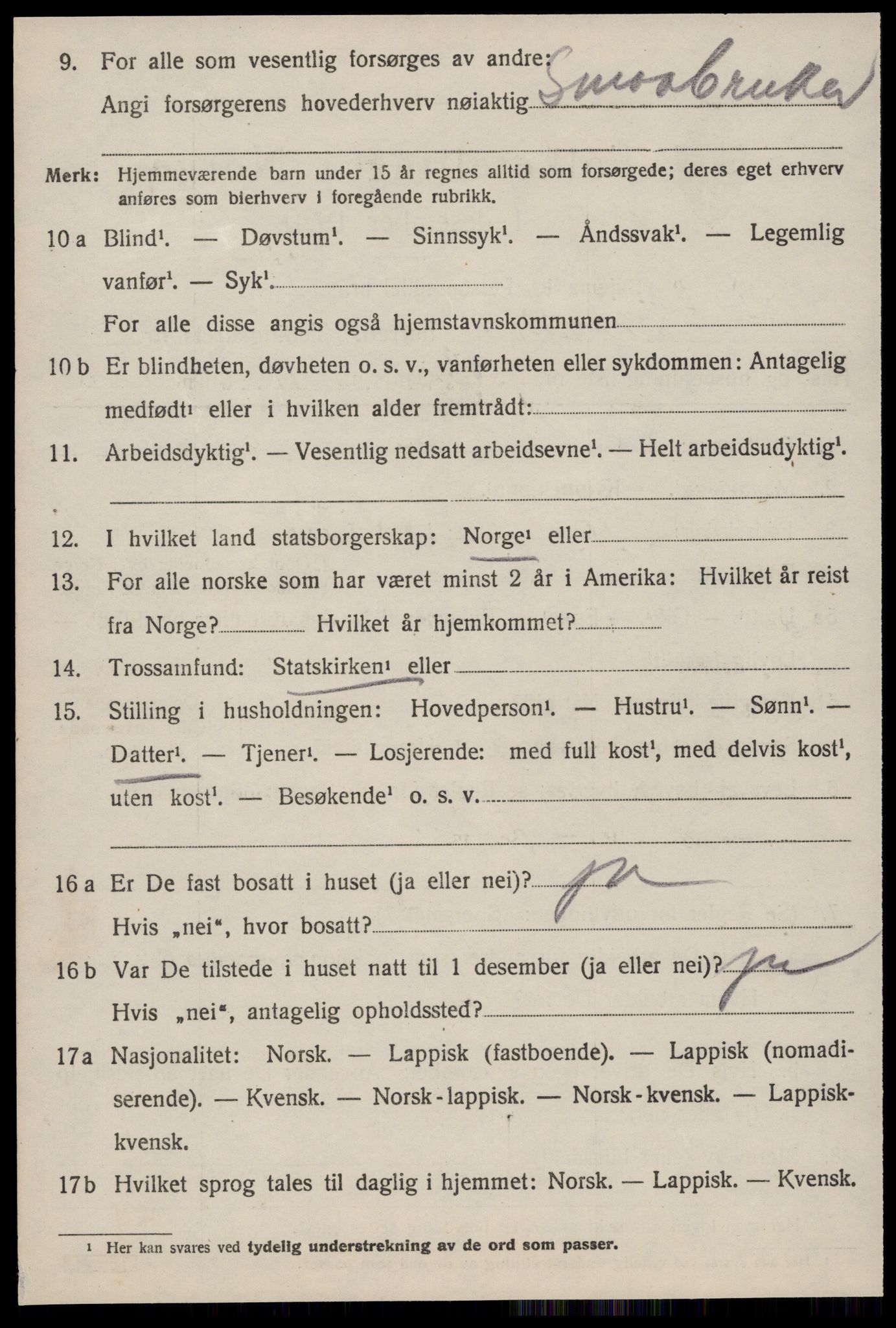 SAT, 1920 census for Stadsbygd, 1920, p. 1659