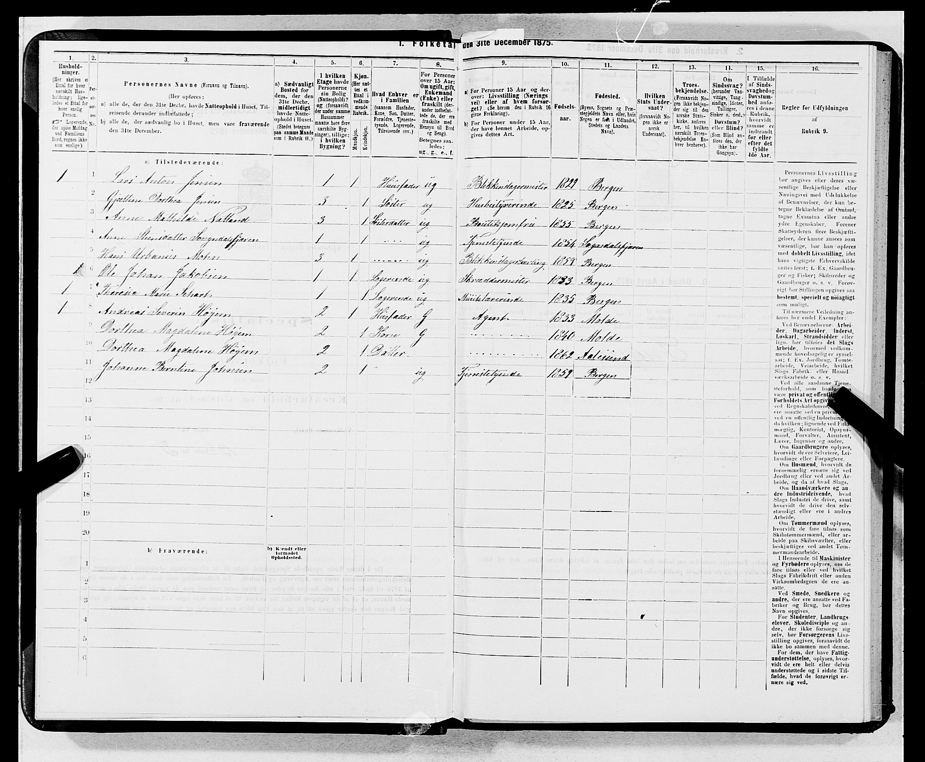 SAB, 1875 census for 1301 Bergen, 1875, p. 2953