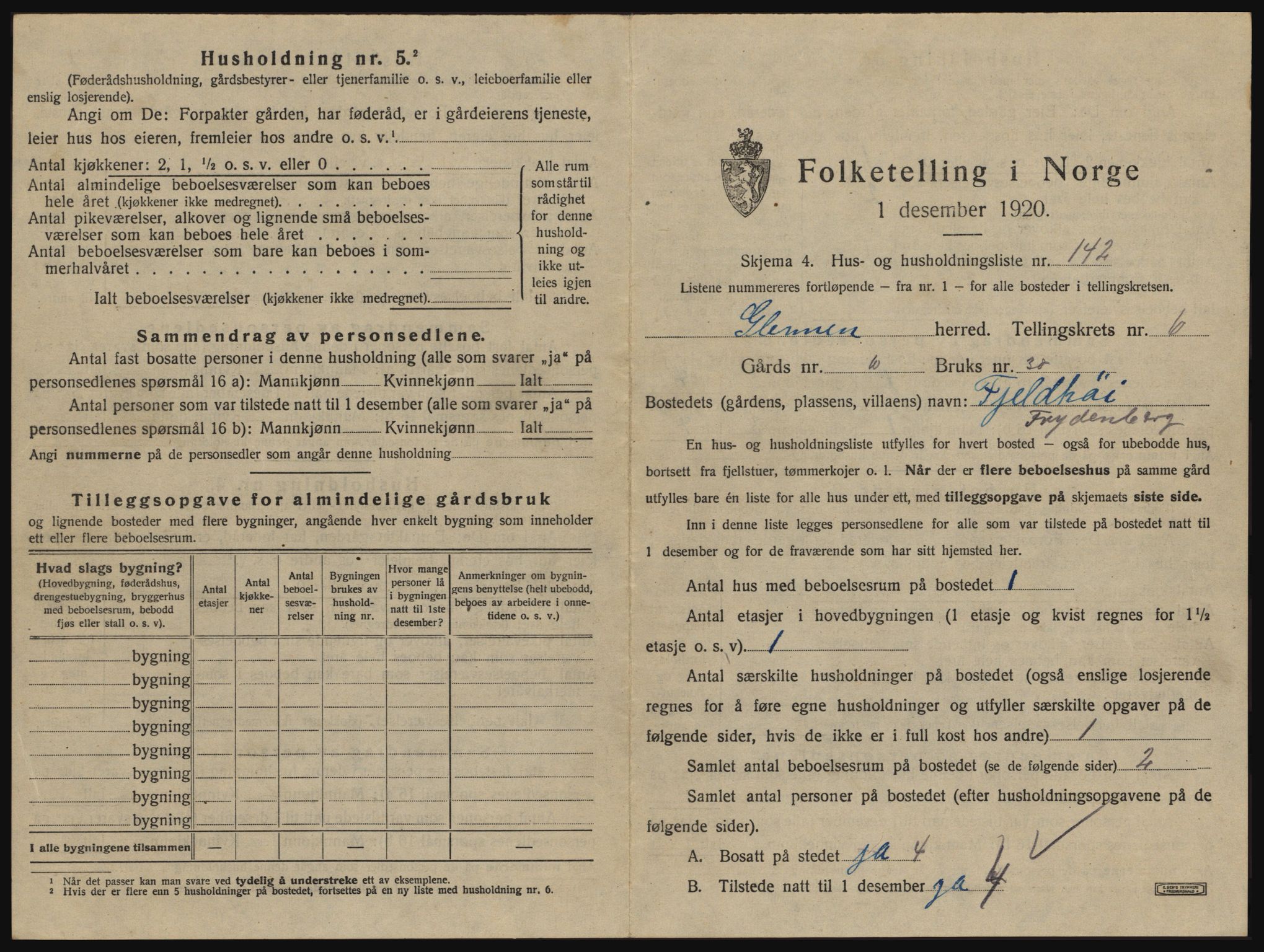 SAO, 1920 census for Glemmen, 1920, p. 2441