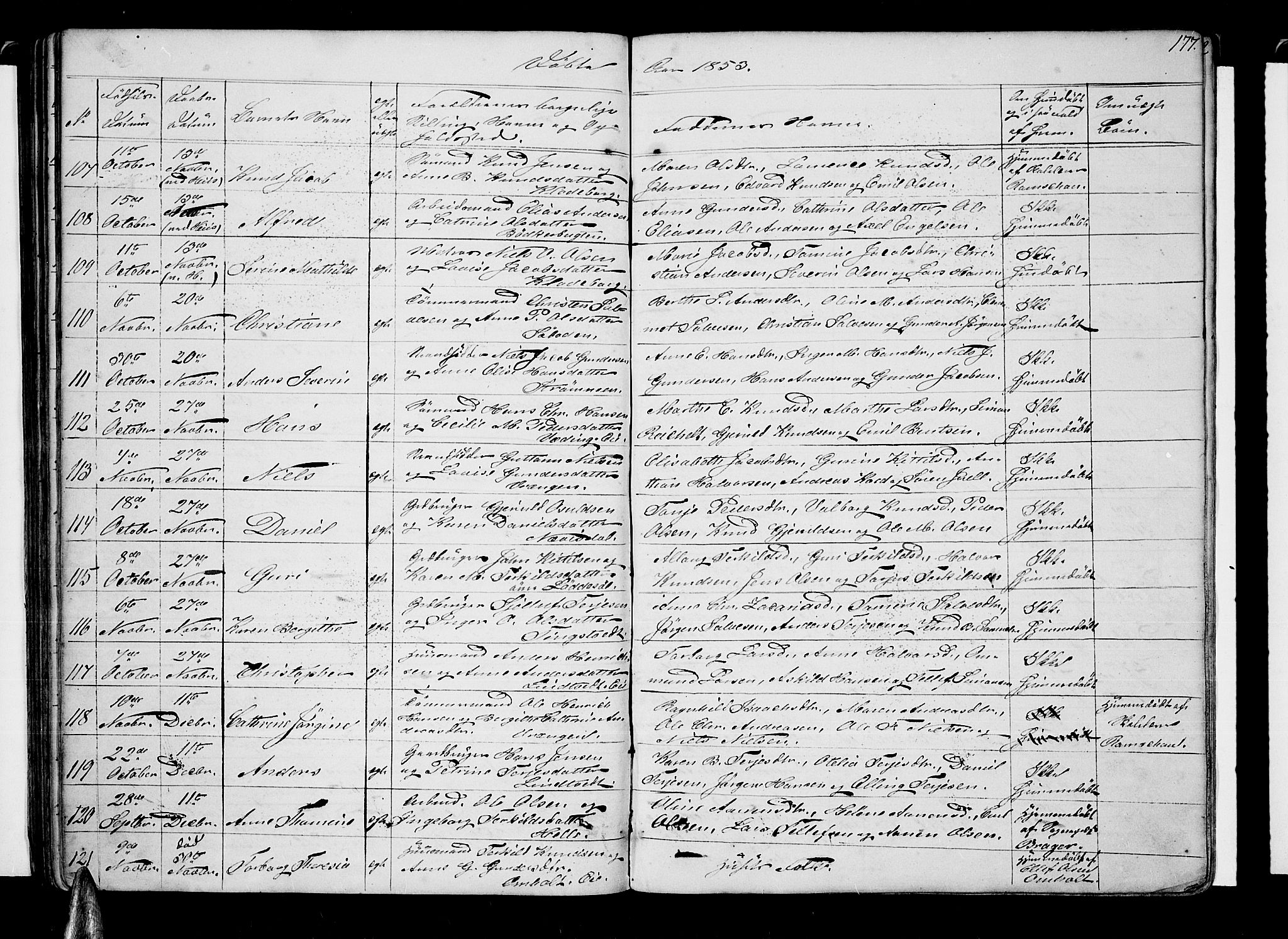 Øyestad sokneprestkontor, AV/SAK-1111-0049/F/Fb/L0006: Parish register (copy) no. B 6, 1843-1854, p. 177