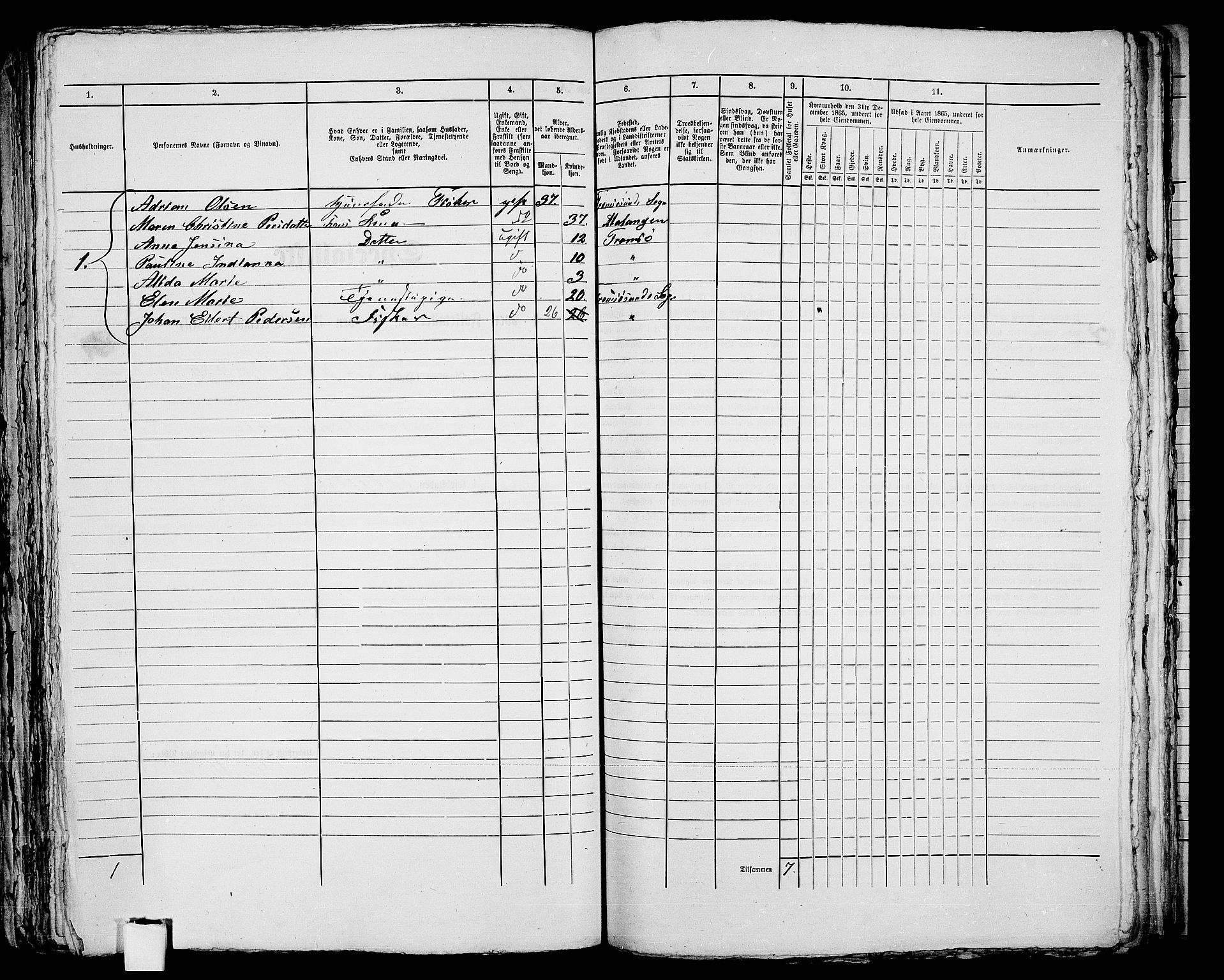 RA, 1865 census for Tromsø, 1865, p. 672