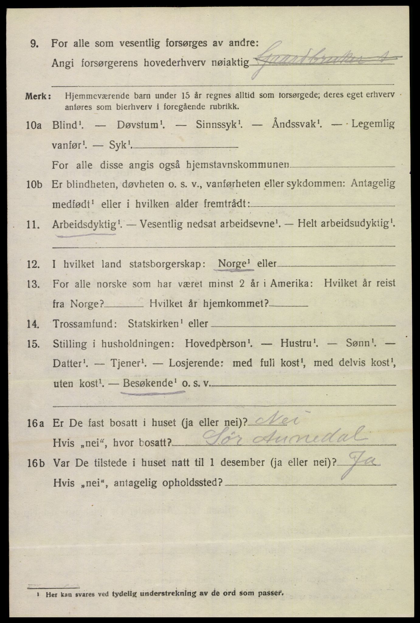 SAK, 1920 census for Vigmostad, 1920, p. 666