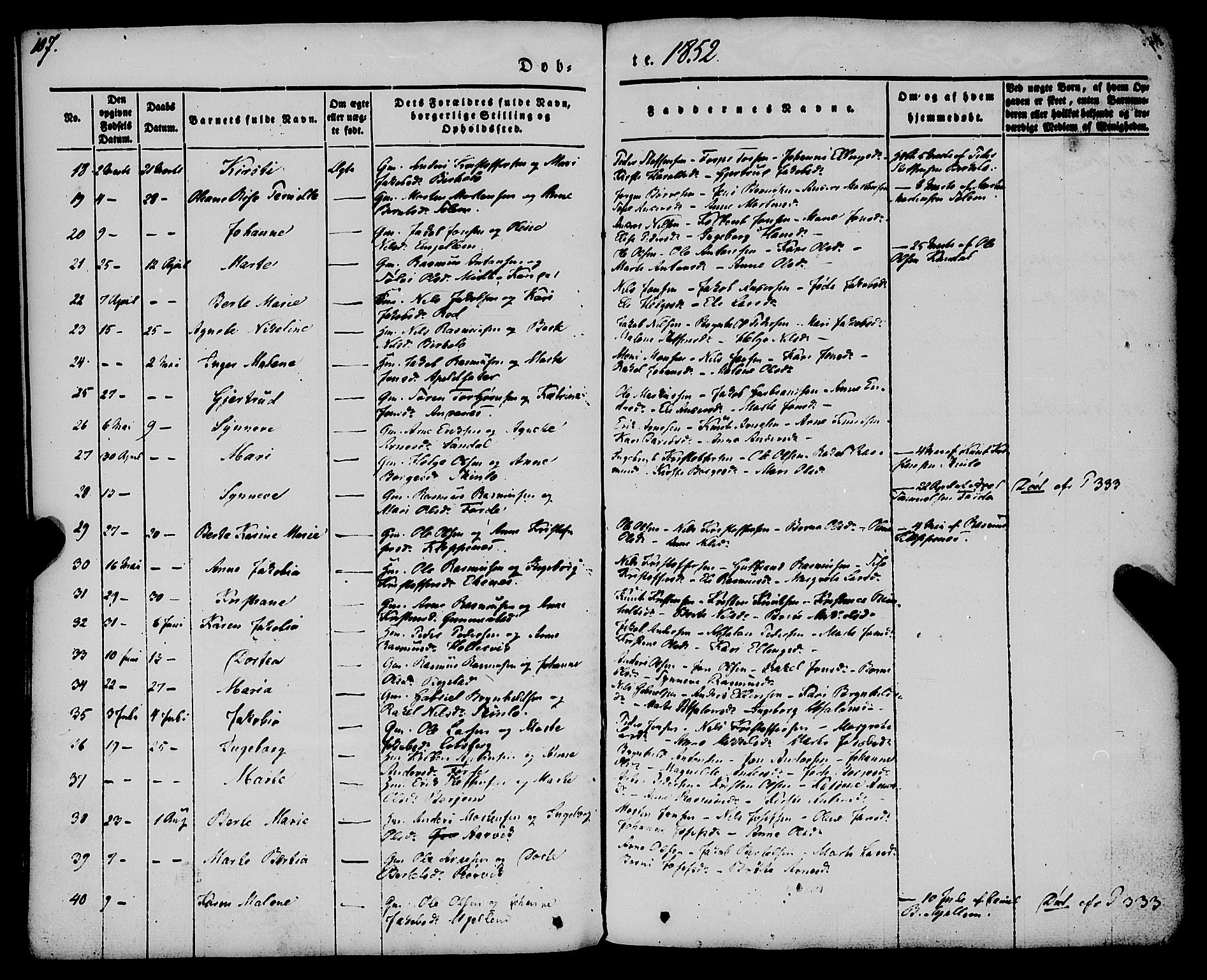 Gloppen sokneprestembete, AV/SAB-A-80101/H/Haa/Haaa/L0008: Parish register (official) no. A 8, 1837-1855, p. 107