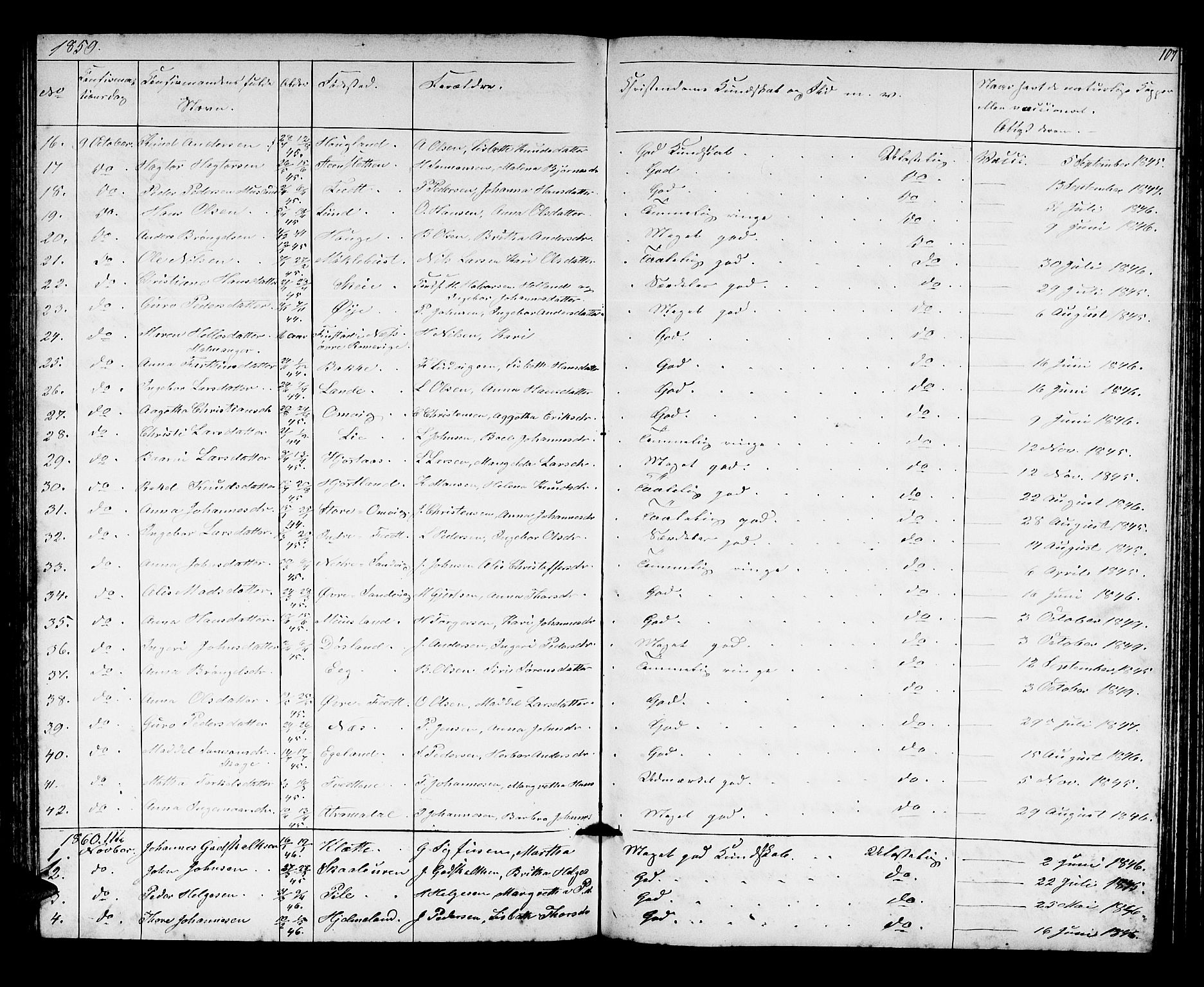 Kvinnherad sokneprestembete, AV/SAB-A-76401/H/Hab: Parish register (copy) no. A 1, 1856-1873, p. 107