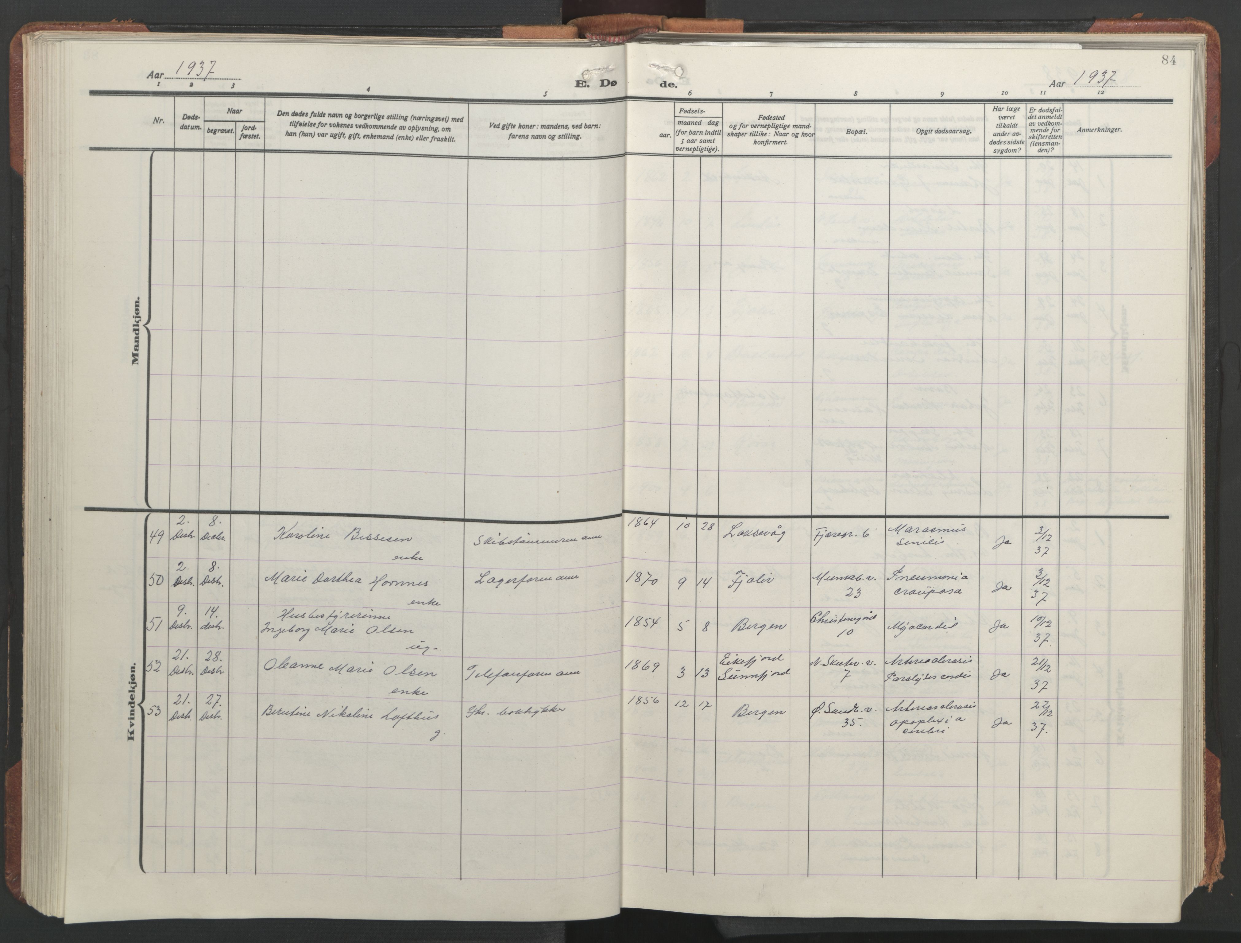 Sandviken Sokneprestembete, AV/SAB-A-77601/H/Hb/L0018: Parish register (copy) no. E 2, 1926-1962, p. 83b-84a