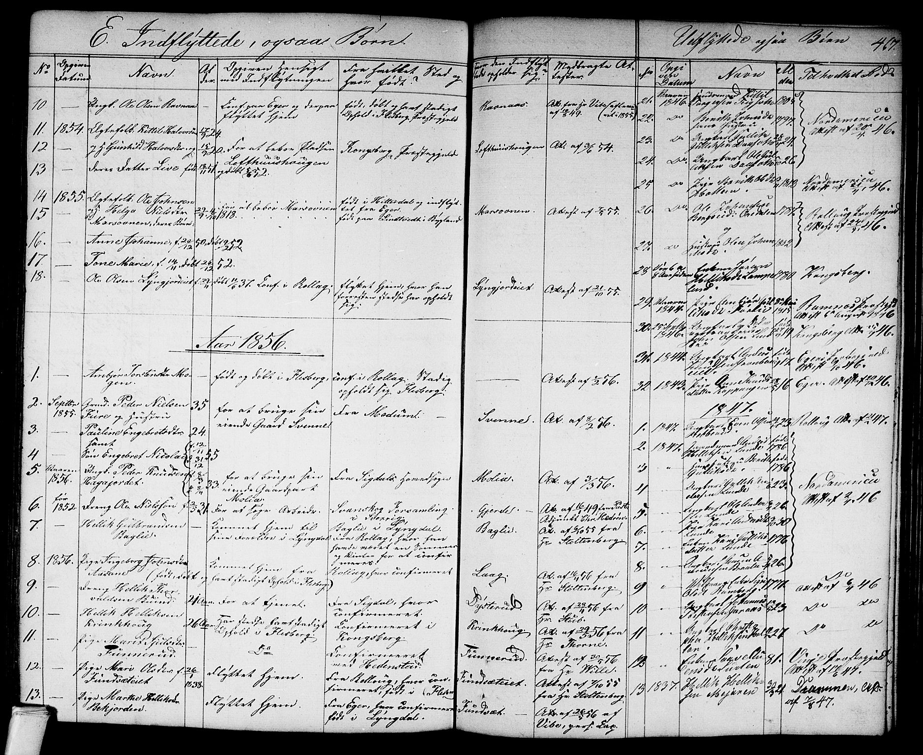 Flesberg kirkebøker, SAKO/A-18/G/Ga/L0002: Parish register (copy) no. I 2, 1834-1860, p. 467