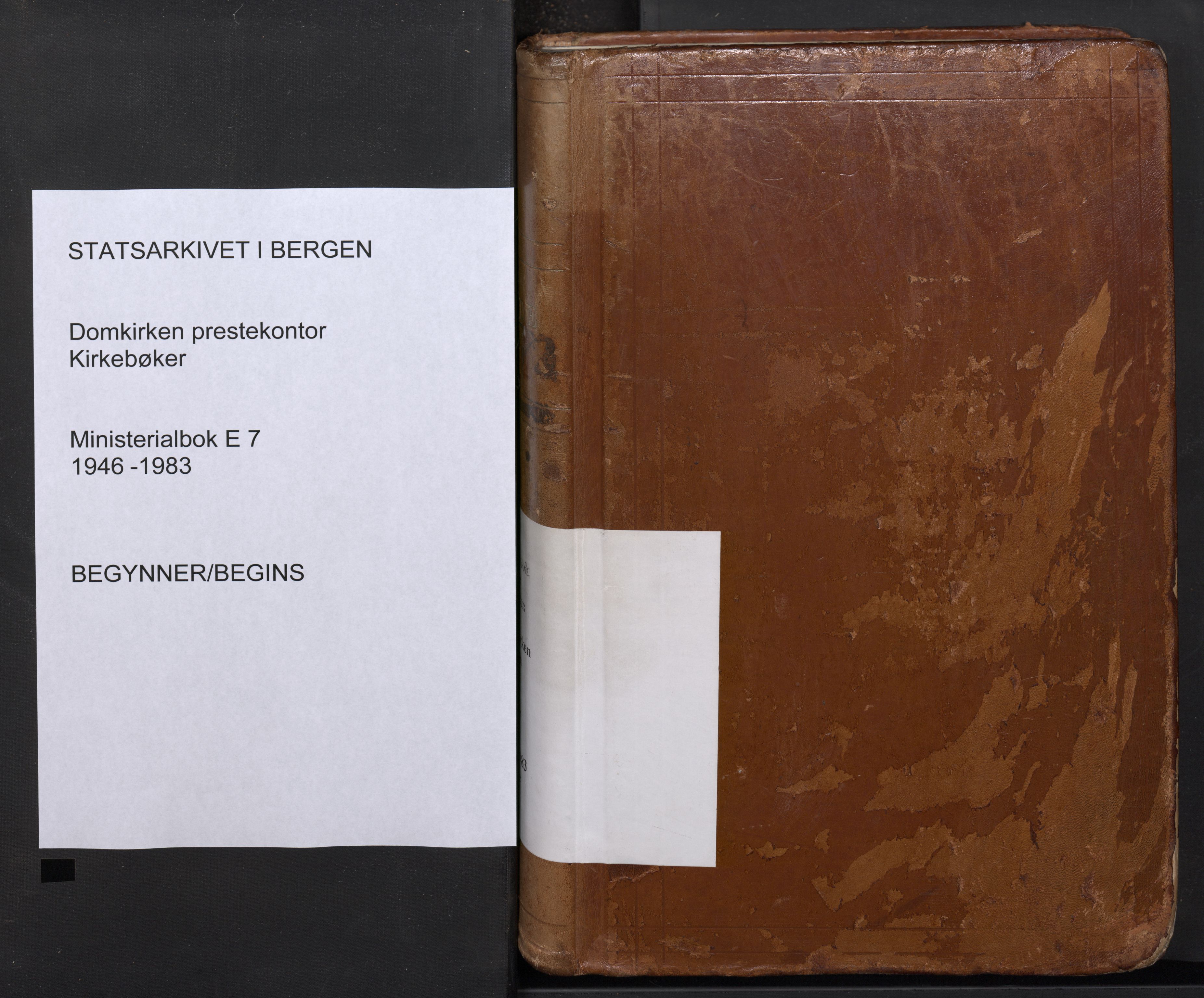 Domkirken sokneprestembete, SAB/A-74801/H/Haa/L0045: Parish register (official) no. E 7, 1946-1983