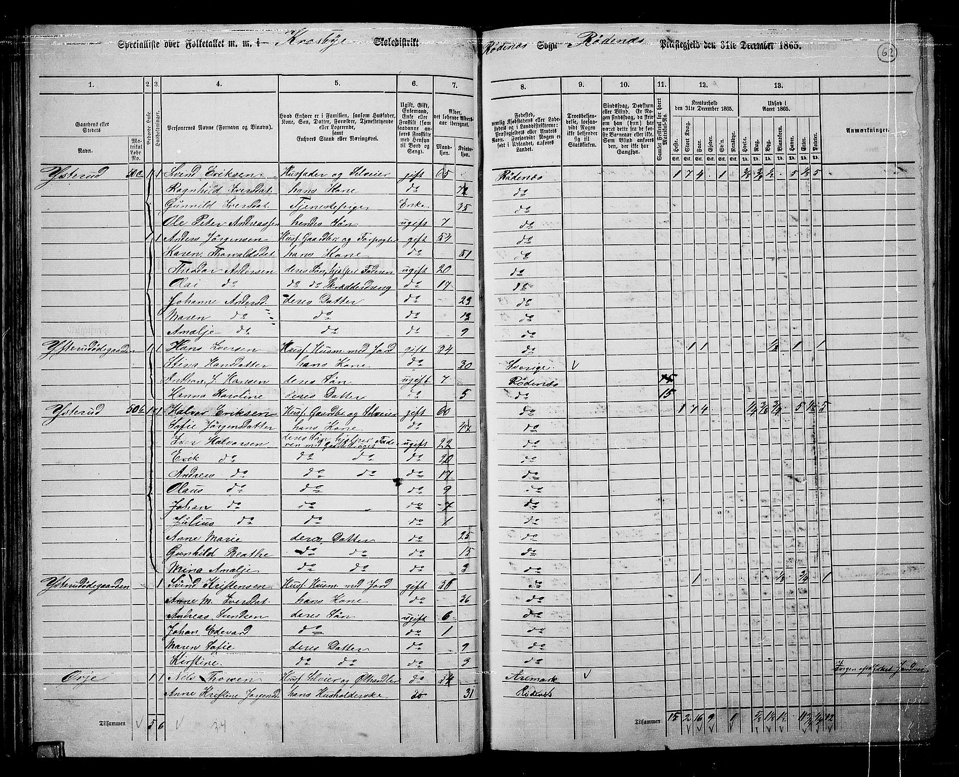 RA, 1865 census for Rødenes, 1865, p. 55