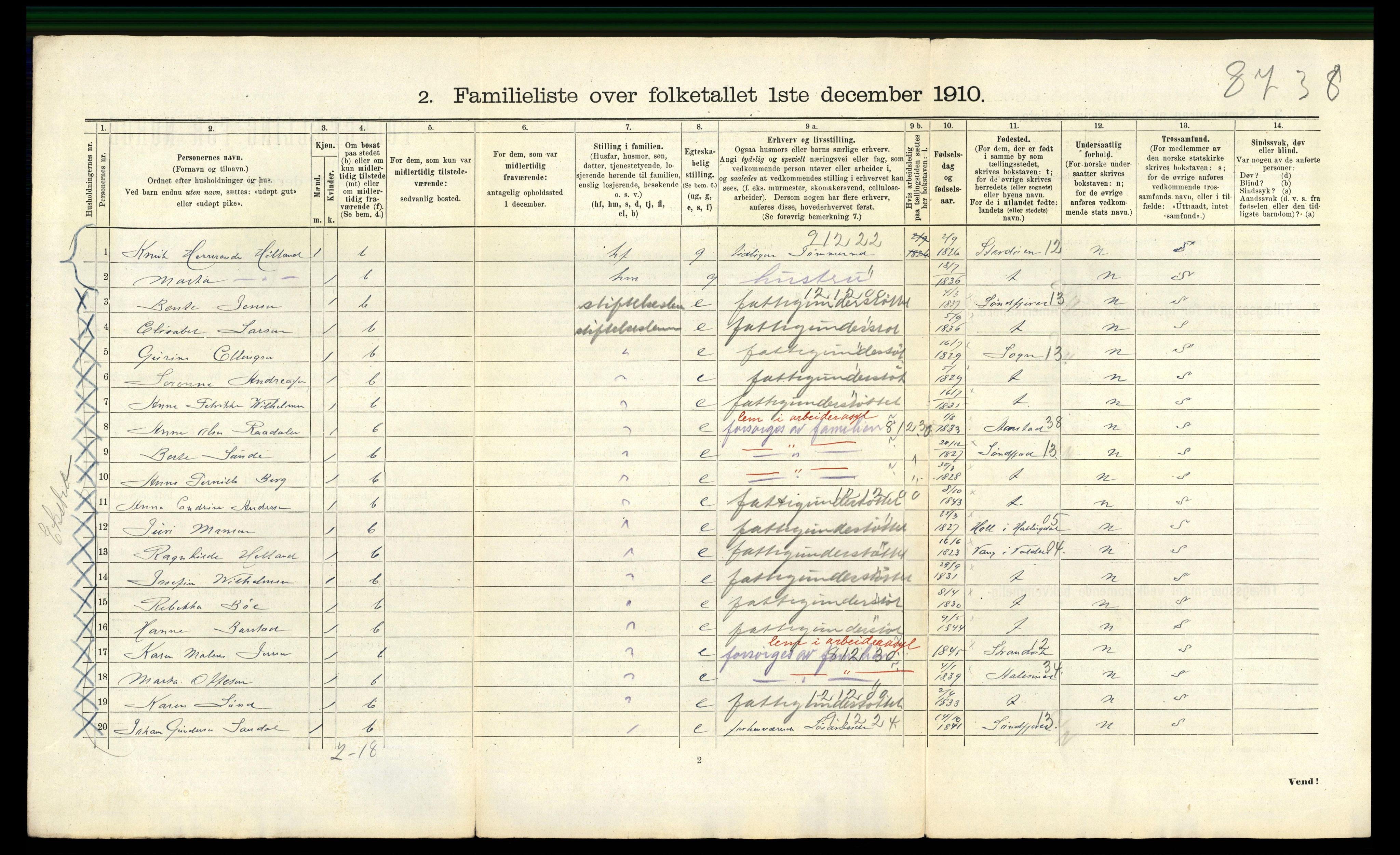 RA, 1910 census for Bergen, 1910, p. 38936