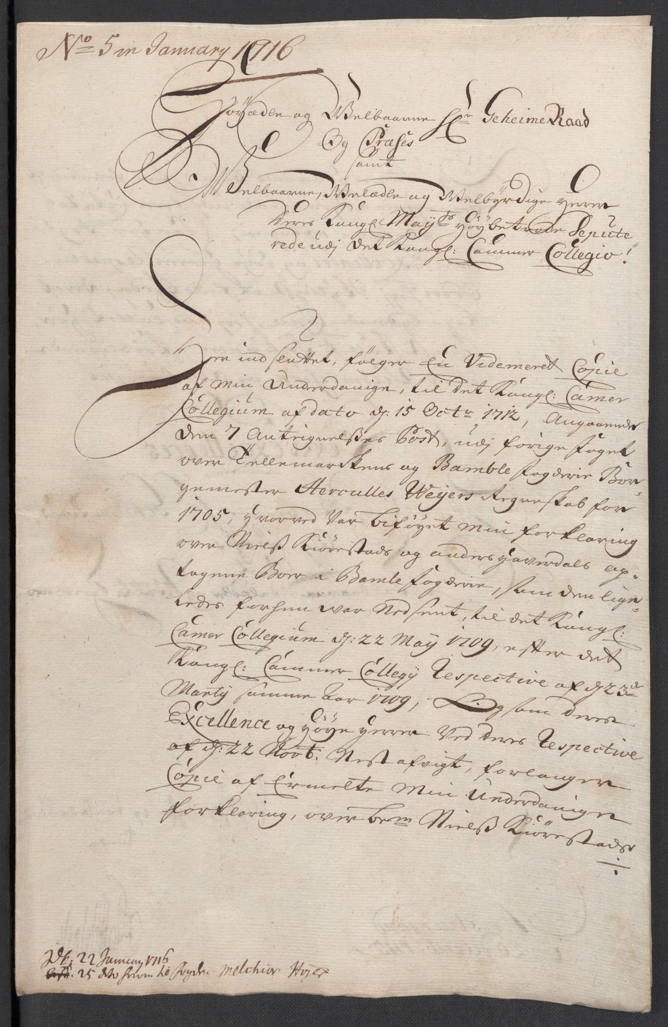 Rentekammeret inntil 1814, Reviderte regnskaper, Fogderegnskap, AV/RA-EA-4092/R36/L2115: Fogderegnskap Øvre og Nedre Telemark og Bamble, 1705, p. 269