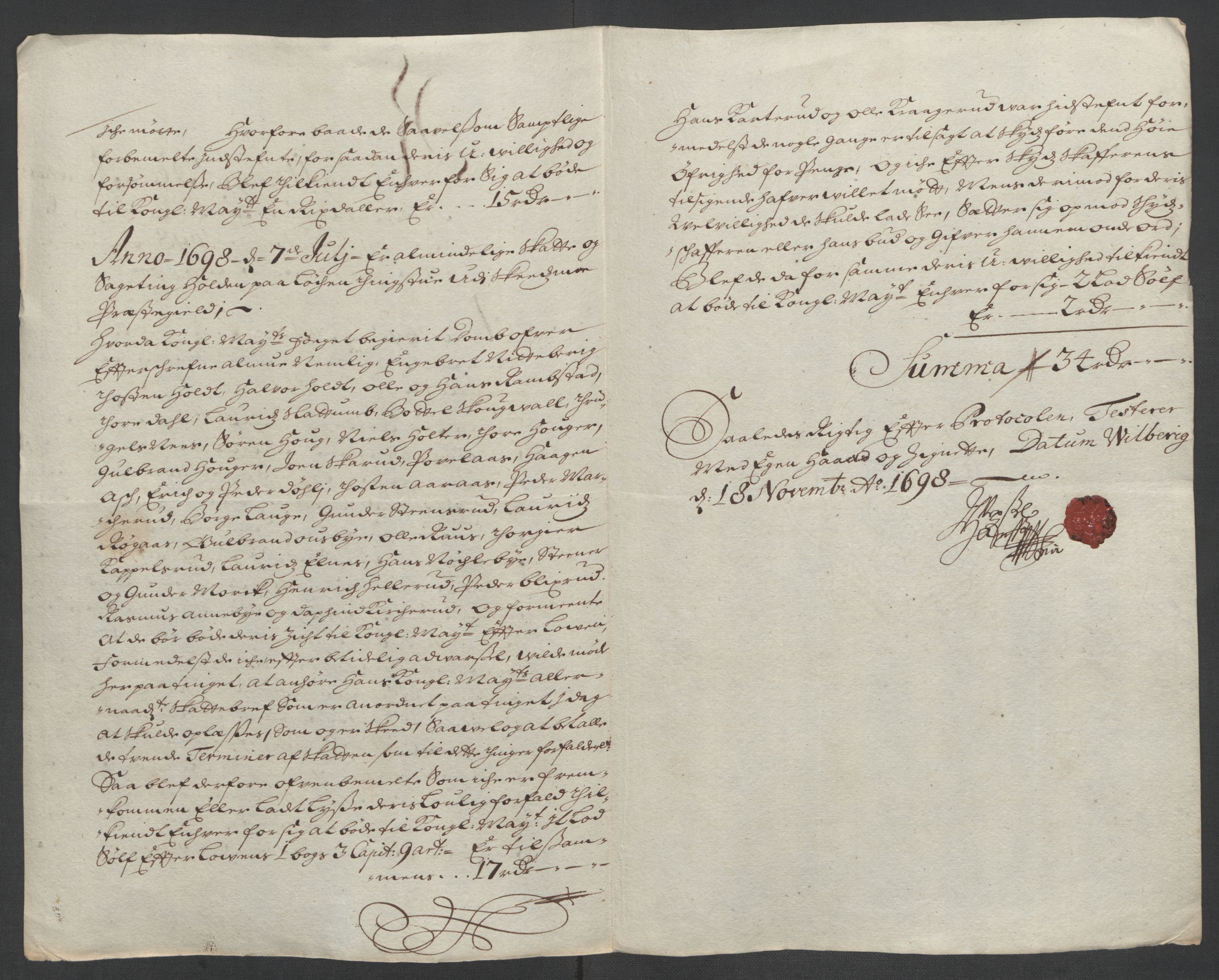 Rentekammeret inntil 1814, Reviderte regnskaper, Fogderegnskap, AV/RA-EA-4092/R11/L0581: Fogderegnskap Nedre Romerike, 1698, p. 29