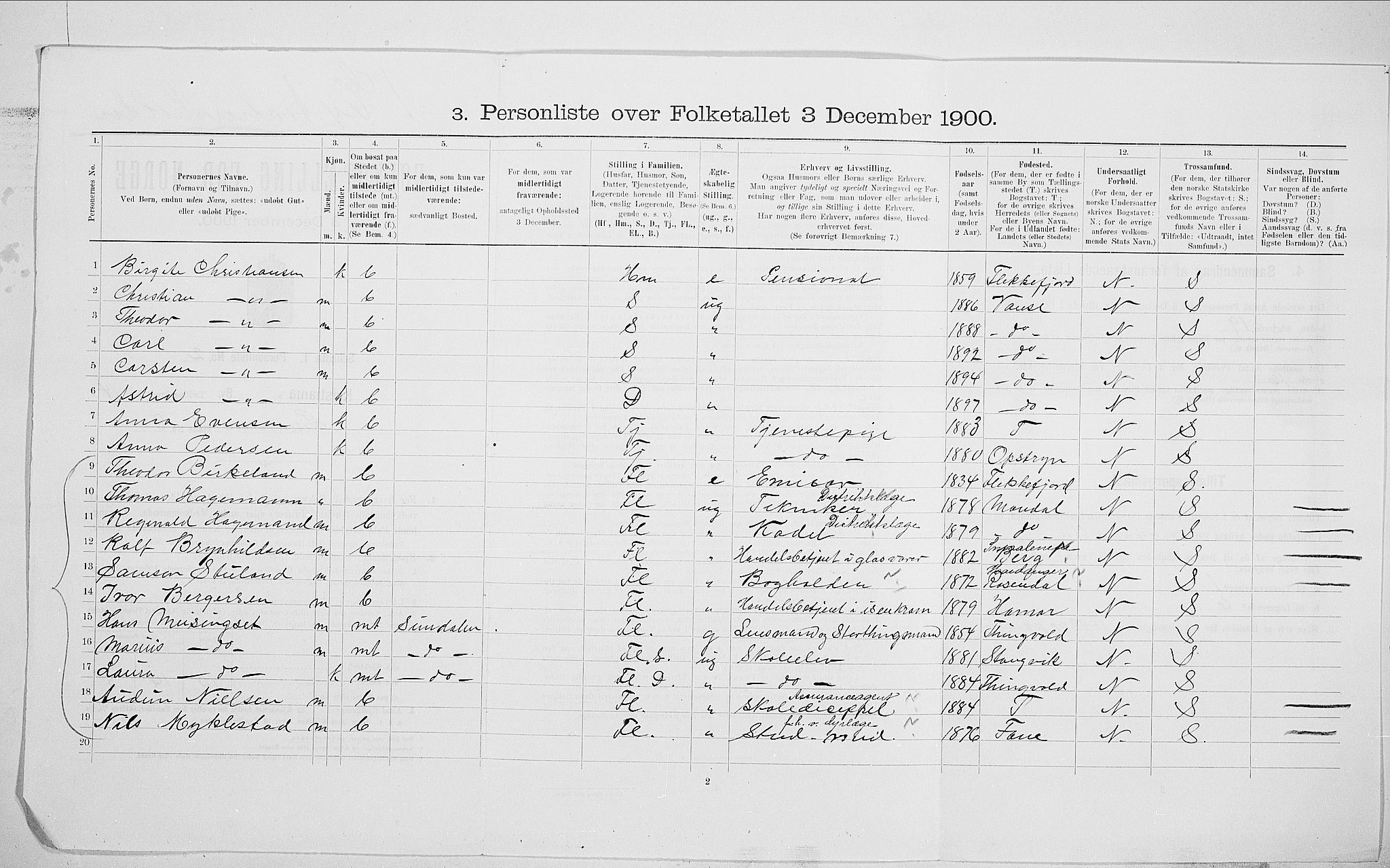 SAO, 1900 census for Kristiania, 1900, p. 71122