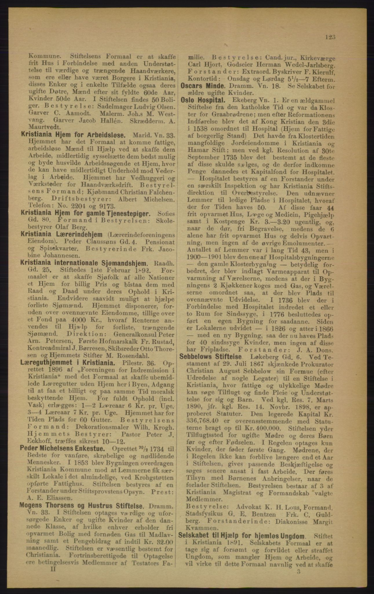 Kristiania/Oslo adressebok, PUBL/-, 1906, p. 123