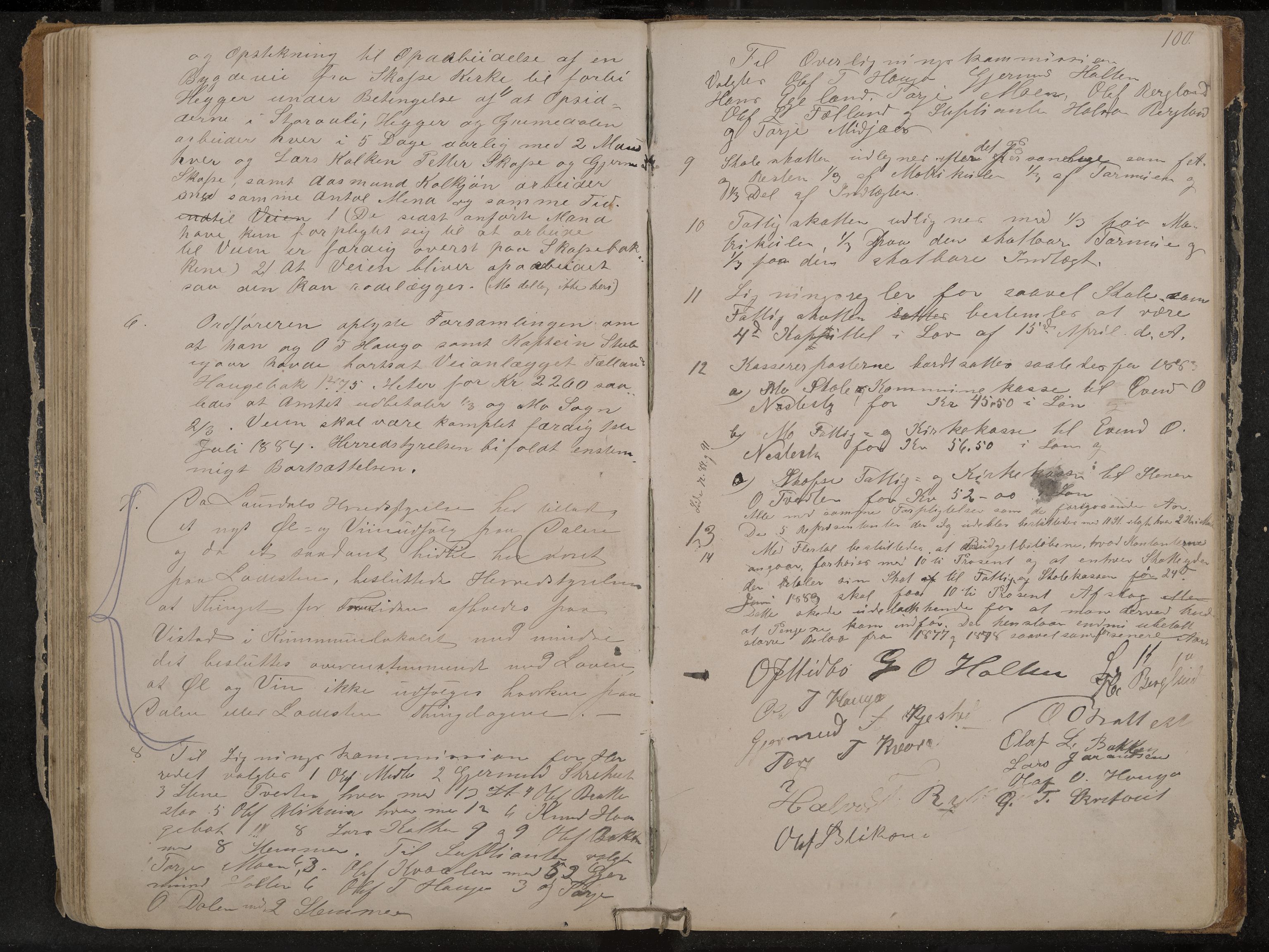 Mo formannskap og sentraladministrasjon, IKAK/0832021/A/L0002: Møtebok, 1869-1886, p. 100