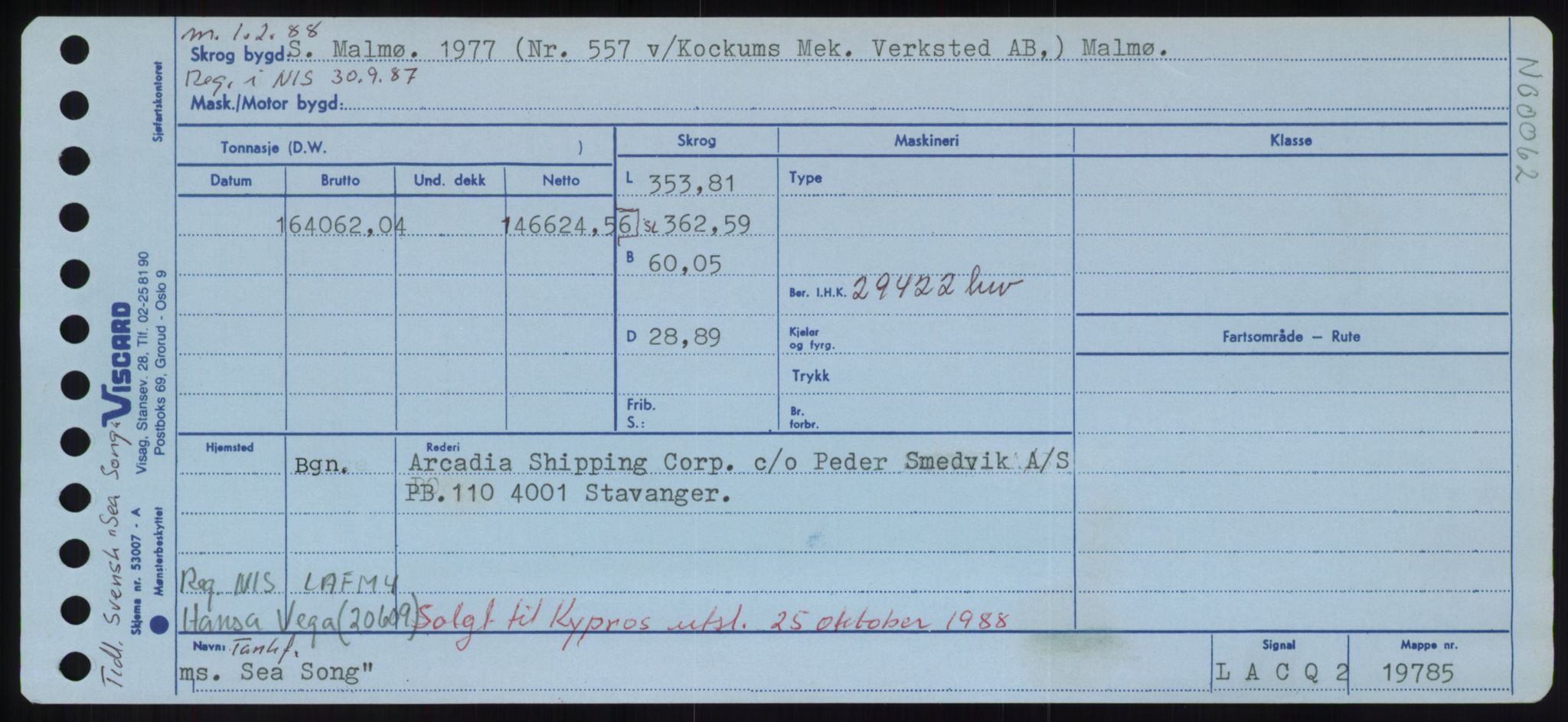 Sjøfartsdirektoratet med forløpere, Skipsmålingen, RA/S-1627/H/Hd/L0032: Fartøy, San-Seve, p. 313