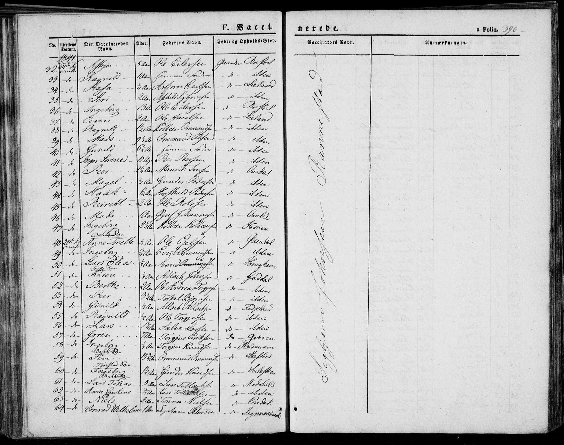Bakke sokneprestkontor, SAK/1111-0002/F/Fa/Faa/L0004: Parish register (official) no. A 4, 1834-1846, p. 390