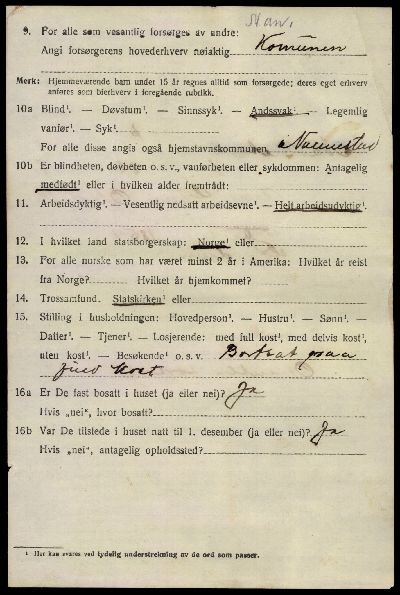 SAO, 1920 census for Nannestad, 1920, p. 9601