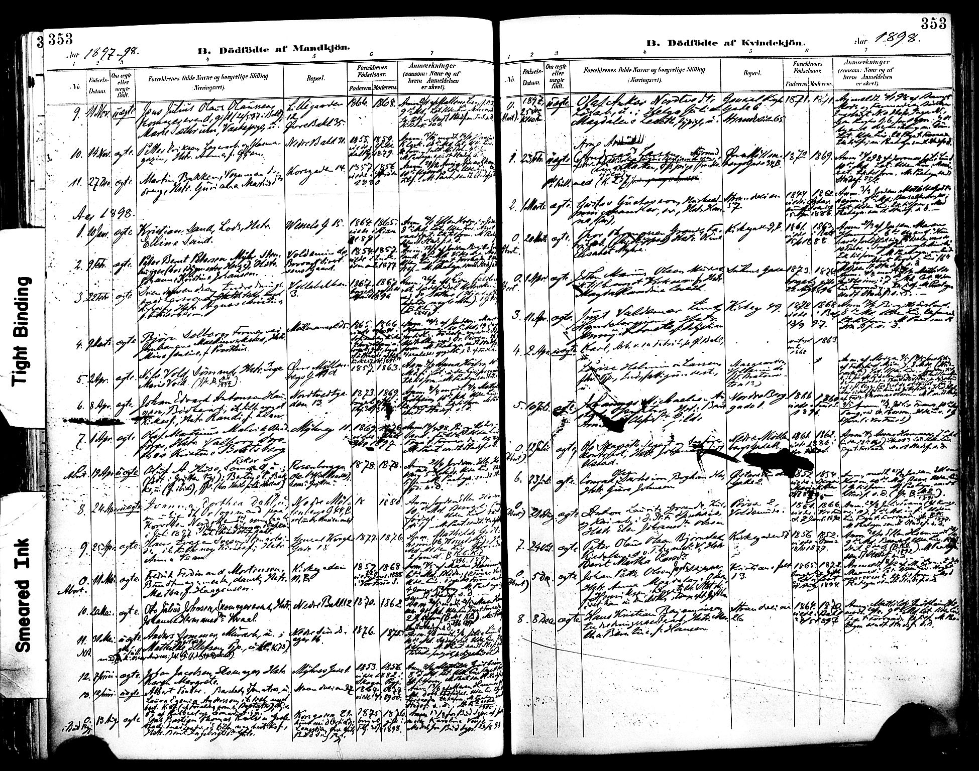 Ministerialprotokoller, klokkerbøker og fødselsregistre - Sør-Trøndelag, SAT/A-1456/604/L0197: Parish register (official) no. 604A18, 1893-1900, p. 353