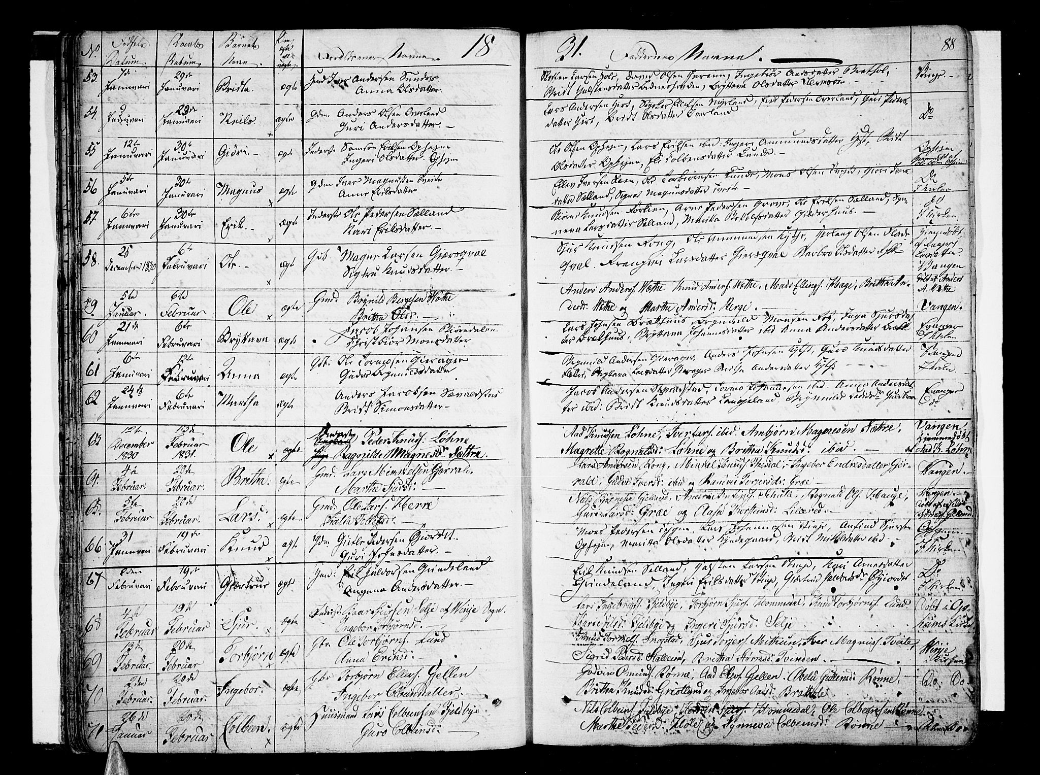Voss sokneprestembete, SAB/A-79001/H/Haa: Parish register (official) no. A 12, 1823-1837, p. 88