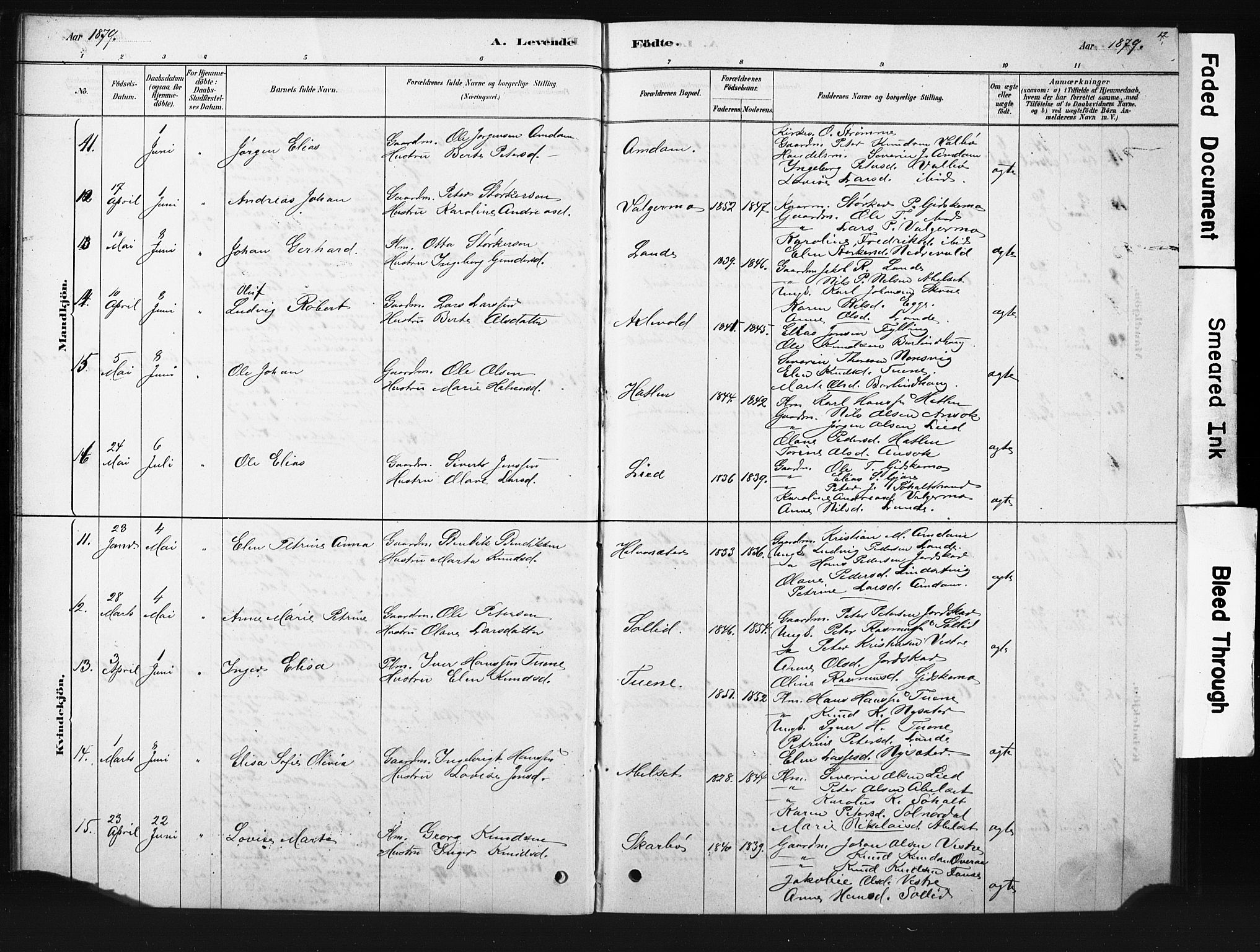 Ministerialprotokoller, klokkerbøker og fødselsregistre - Møre og Romsdal, AV/SAT-A-1454/522/L0326: Parish register (copy) no. 522C05, 1878-1890, p. 12