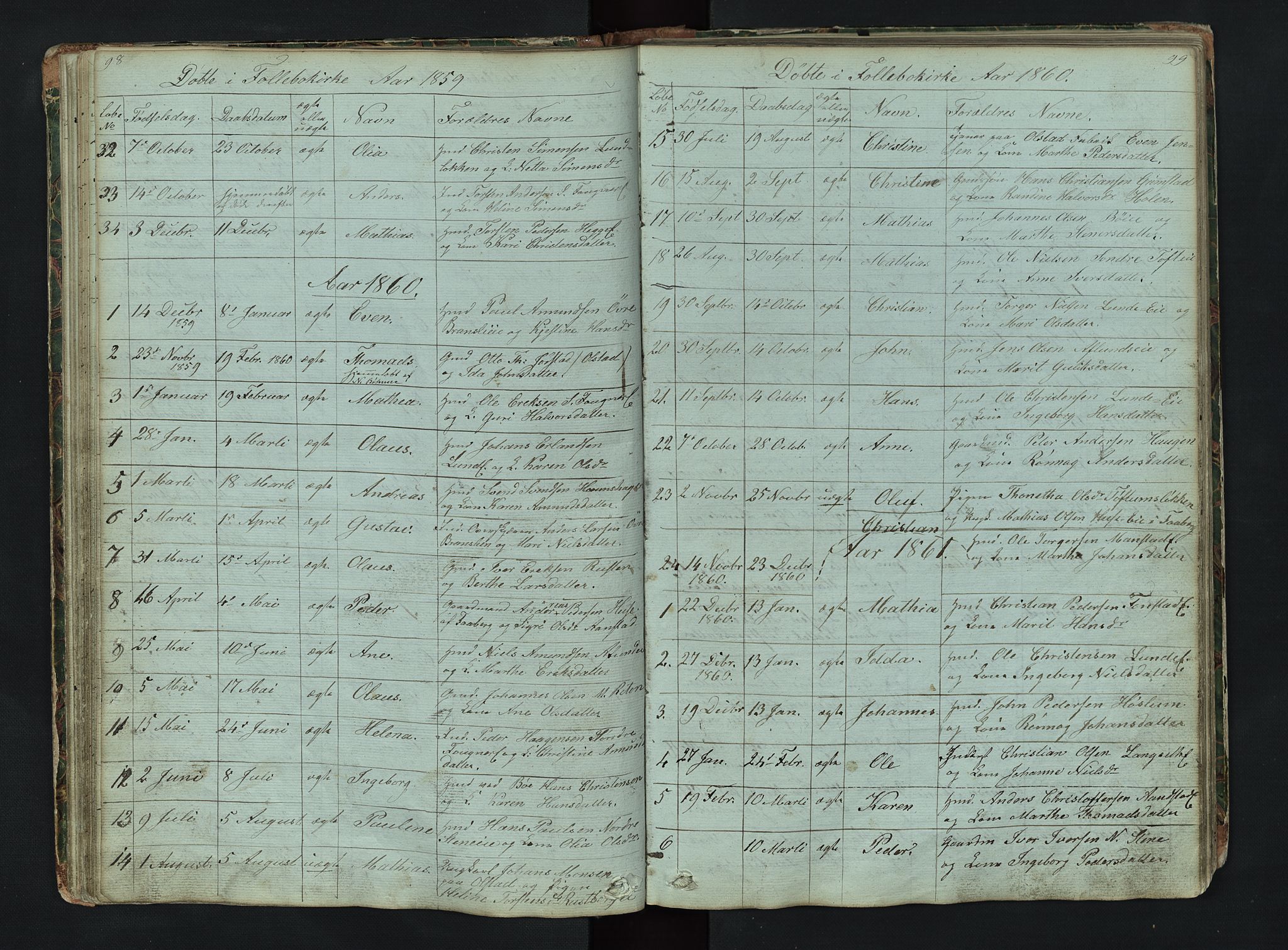 Gausdal prestekontor, SAH/PREST-090/H/Ha/Hab/L0006: Parish register (copy) no. 6, 1846-1893, p. 98-99
