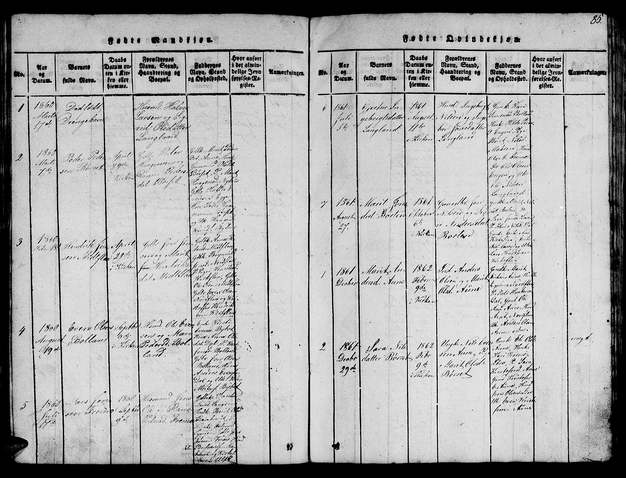 Ministerialprotokoller, klokkerbøker og fødselsregistre - Sør-Trøndelag, SAT/A-1456/693/L1121: Parish register (copy) no. 693C02, 1816-1869, p. 85