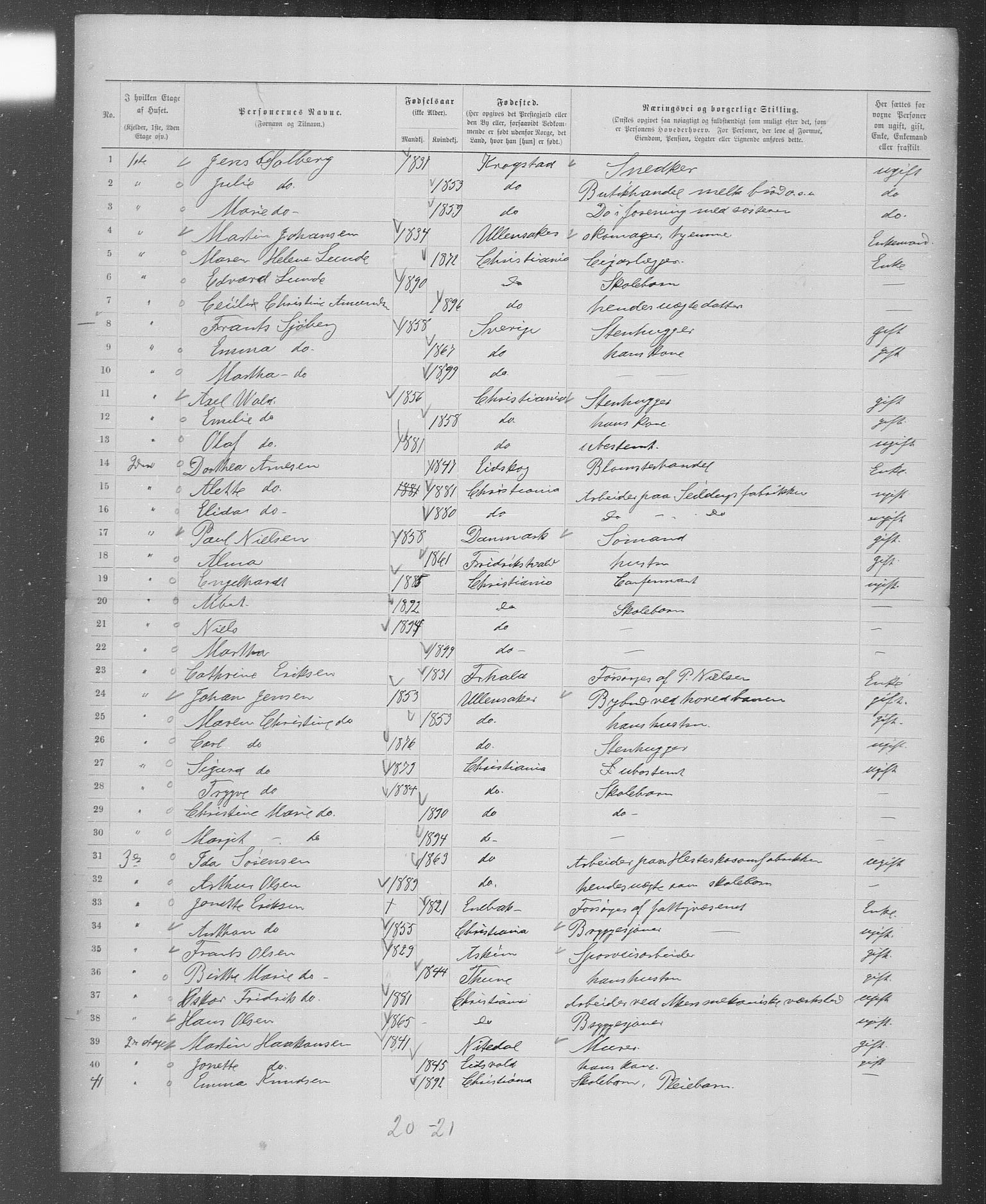 OBA, Municipal Census 1899 for Kristiania, 1899, p. 4082