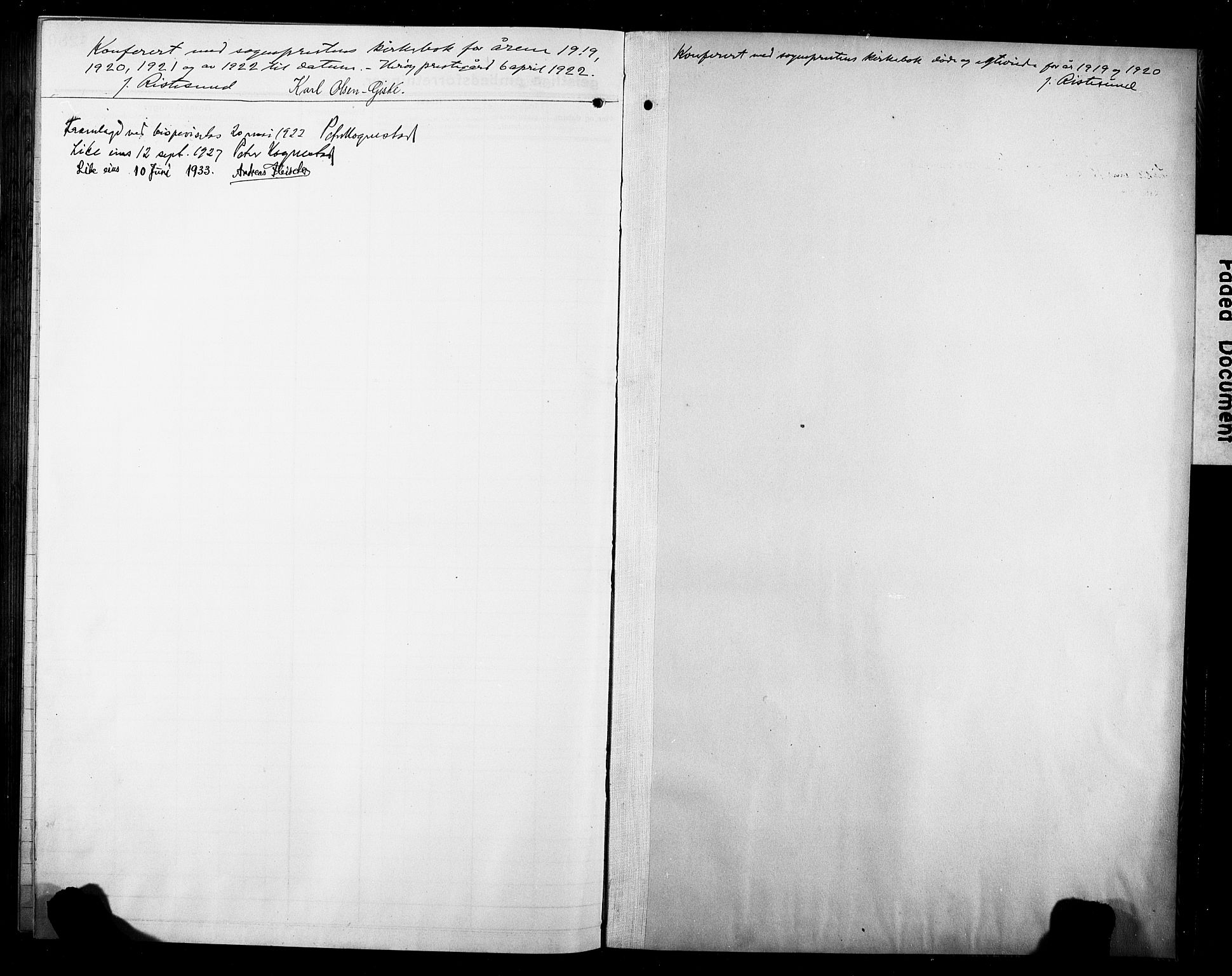 Ministerialprotokoller, klokkerbøker og fødselsregistre - Møre og Romsdal, SAT/A-1454/507/L0084: Parish register (copy) no. 507C07, 1919-1932